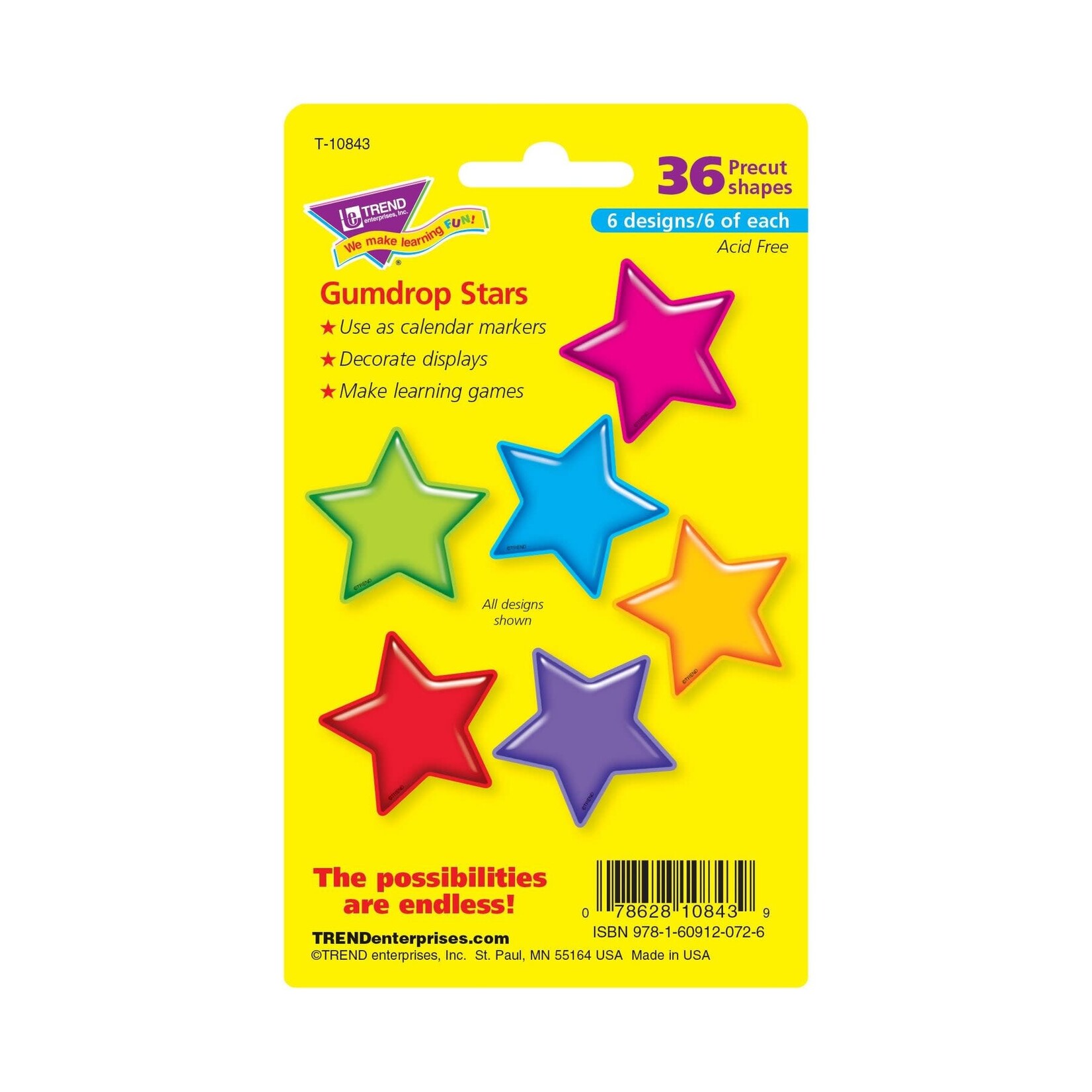 TREND ENTERPRISES INC Gumdrop Stars Mini Accents Variety Pack