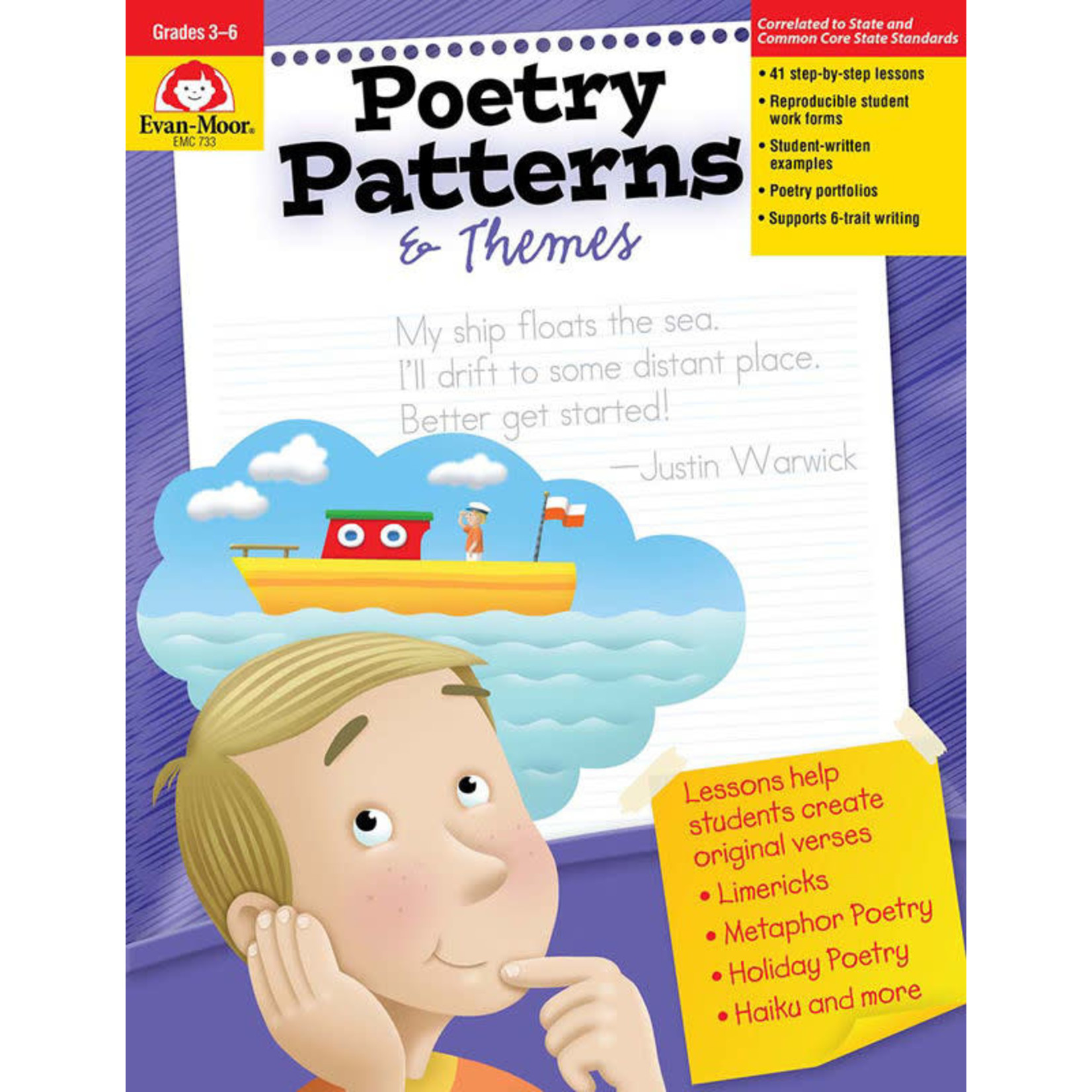 CARSON DELLOSA PUBLISHING CO Poetry Patterns & Themes, Grades 3-6 - Teacher Reproducibles