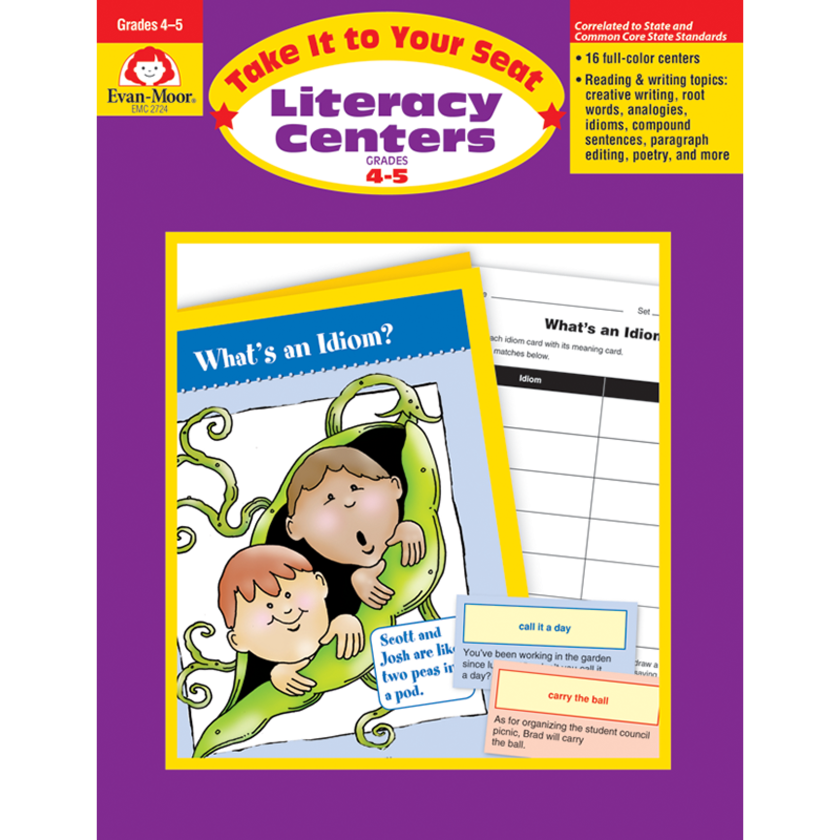 CARSON DELLOSA PUBLISHING CO Take It To Your Seat: Literacy Centers, Grades 4-5 - Teacher Reproducibles