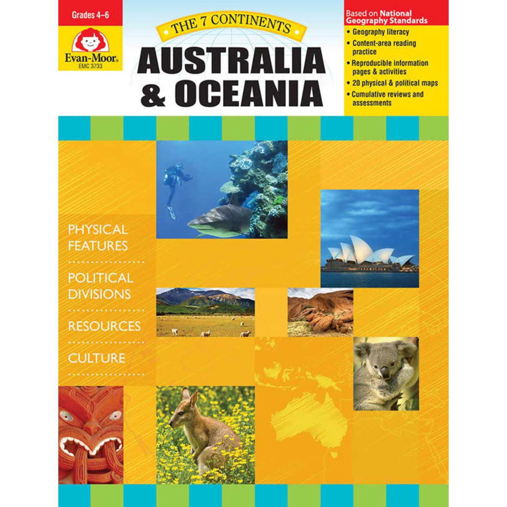 CARSON DELLOSA PUBLISHING CO 7 Continents: Australia and Oceania, Grades 4-6 - Teacher Reproducibles