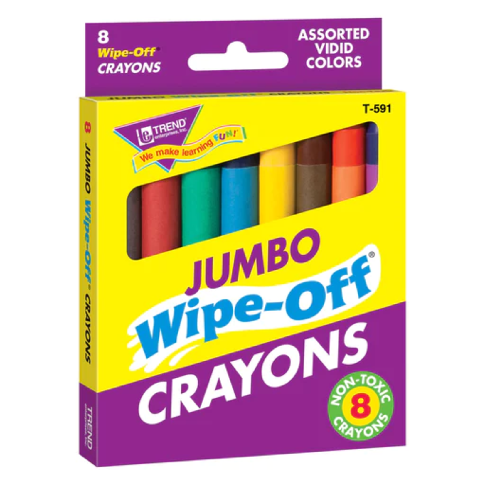 TREND ENTERPRISES INC 8-Pack Jumbo Assorted Wipe-Off® Crayons