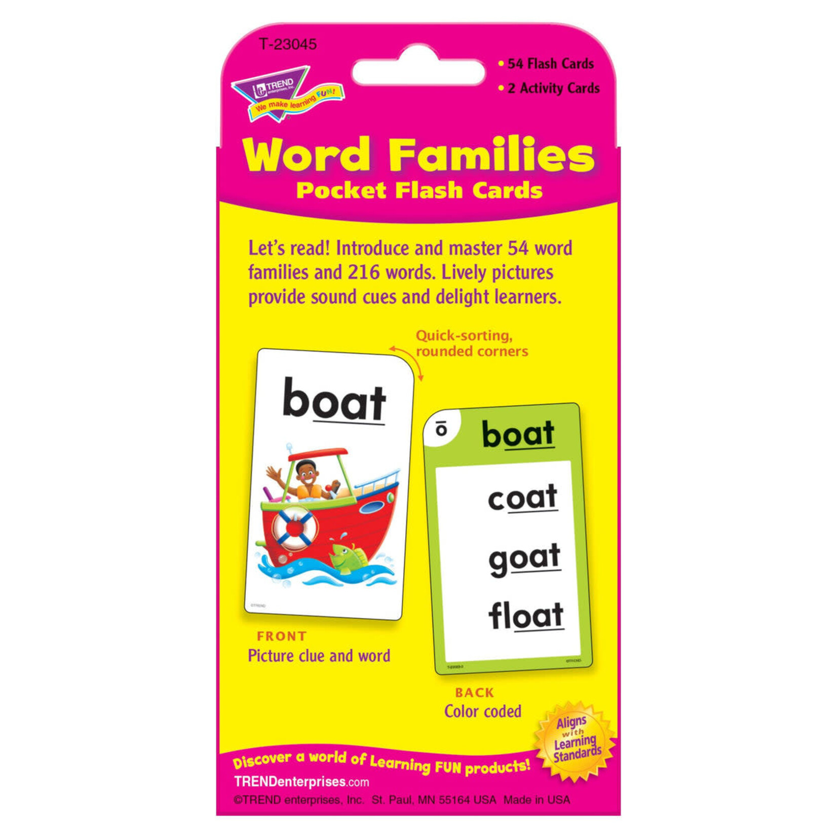 TREND ENTERPRISES INC Word Families Pocket Flash Cards