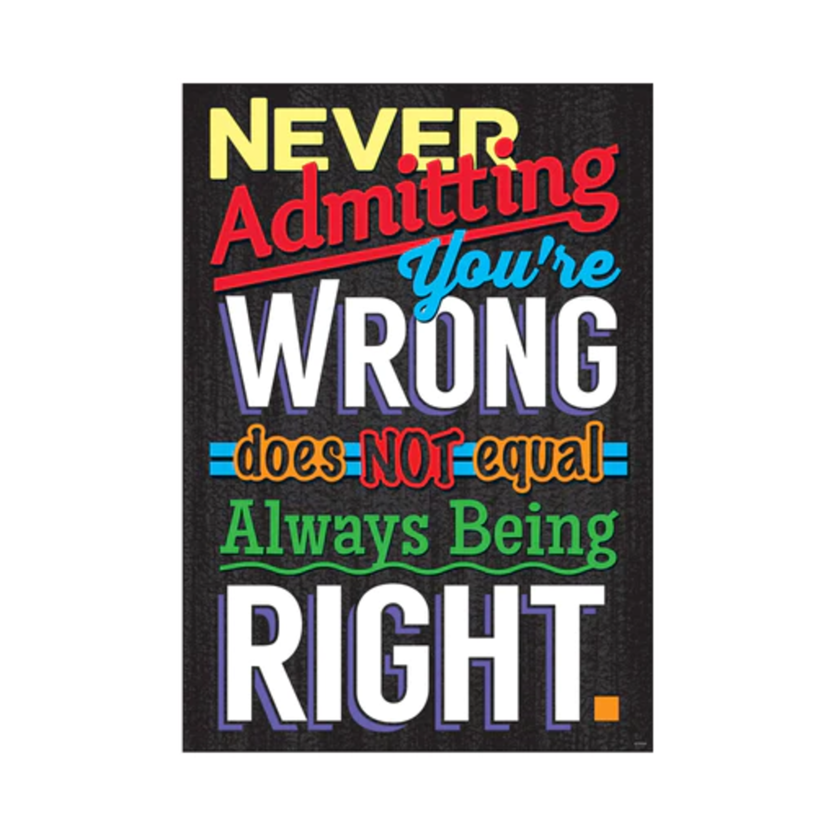 TREND ENTERPRISES INC Never Admitting You're Wrong... ARGUS® Poster