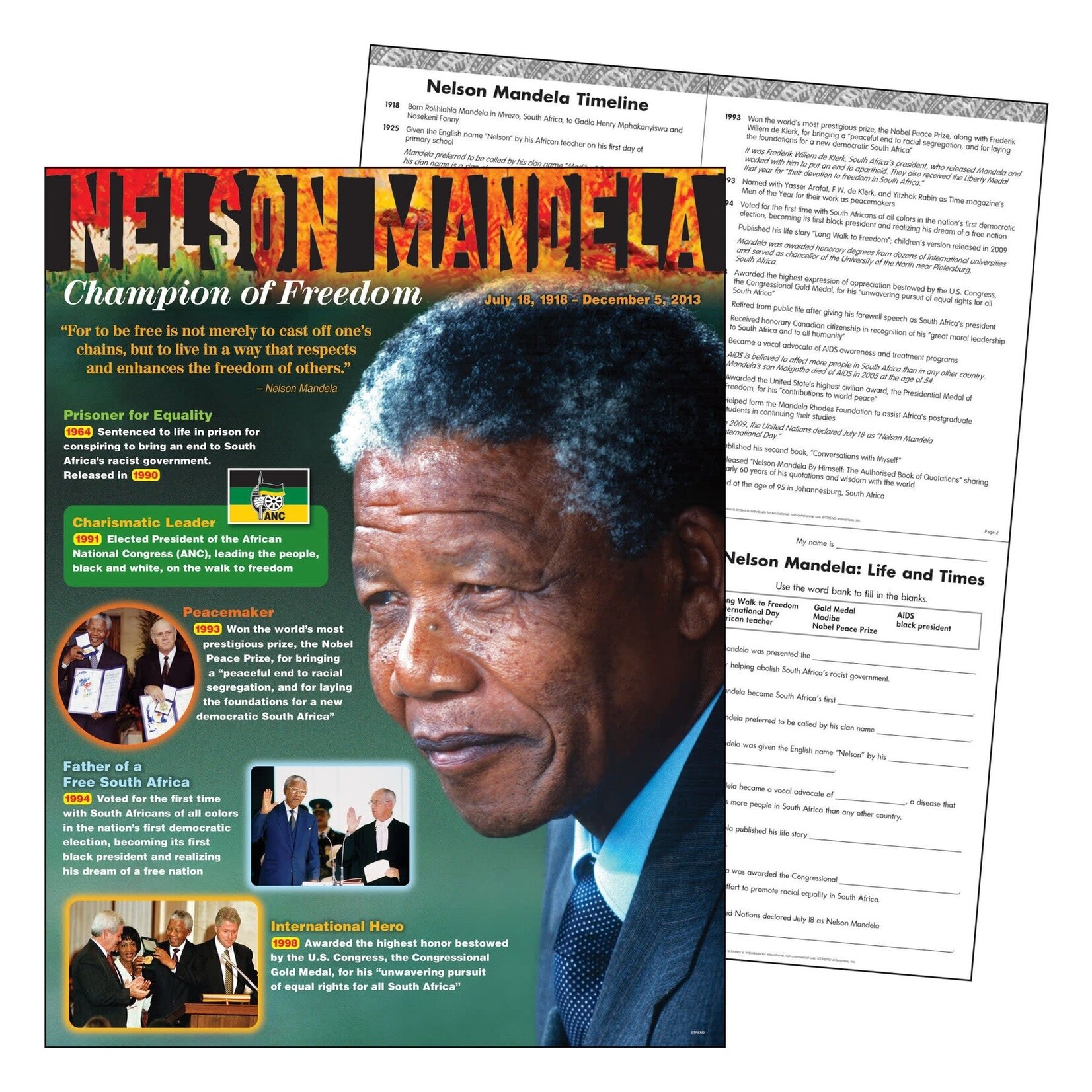 TREND ENTERPRISES INC Nelson Mandela Learning Chart