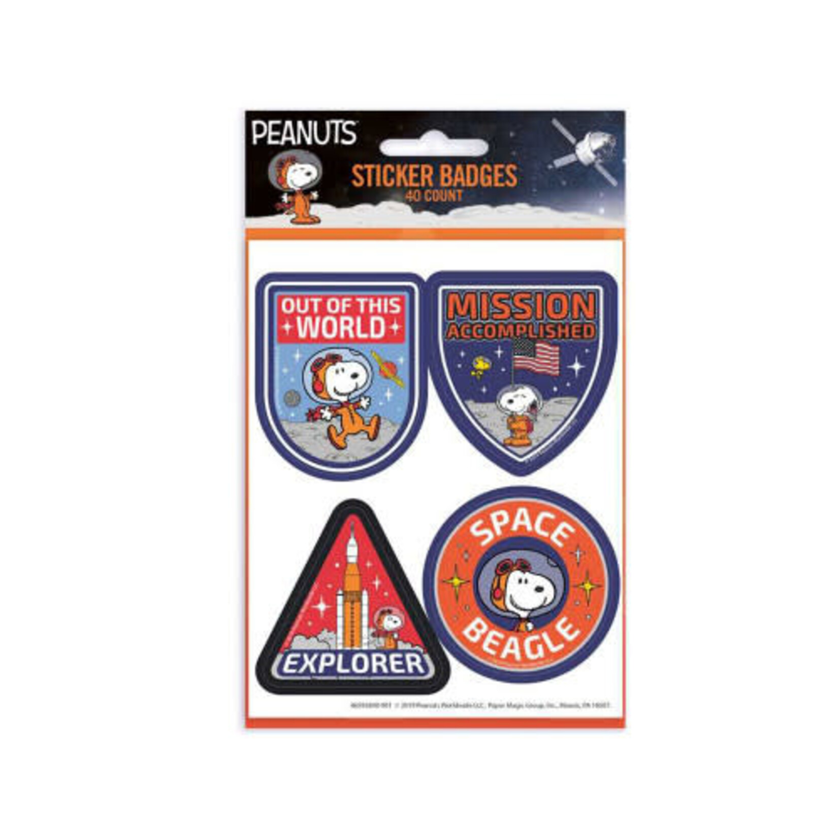 Peanuts® NASA Sticker Badges