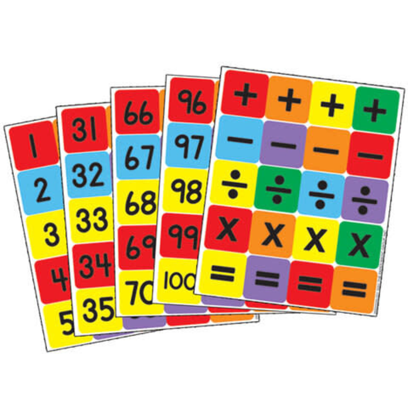 Numbers 1-100 Assorted Theme Stickers