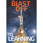 Peanuts NASA Blast Off To Learning Poster 13" x 19"
