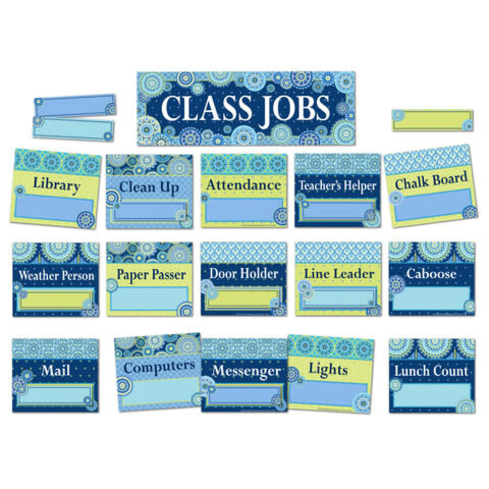 Blue Harmony Class Jobs Mini Bulletin Board Set