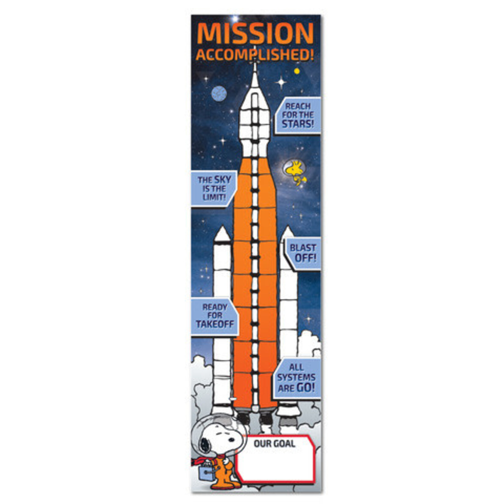 Peanuts® NASA Goal Setting Vertical Banner