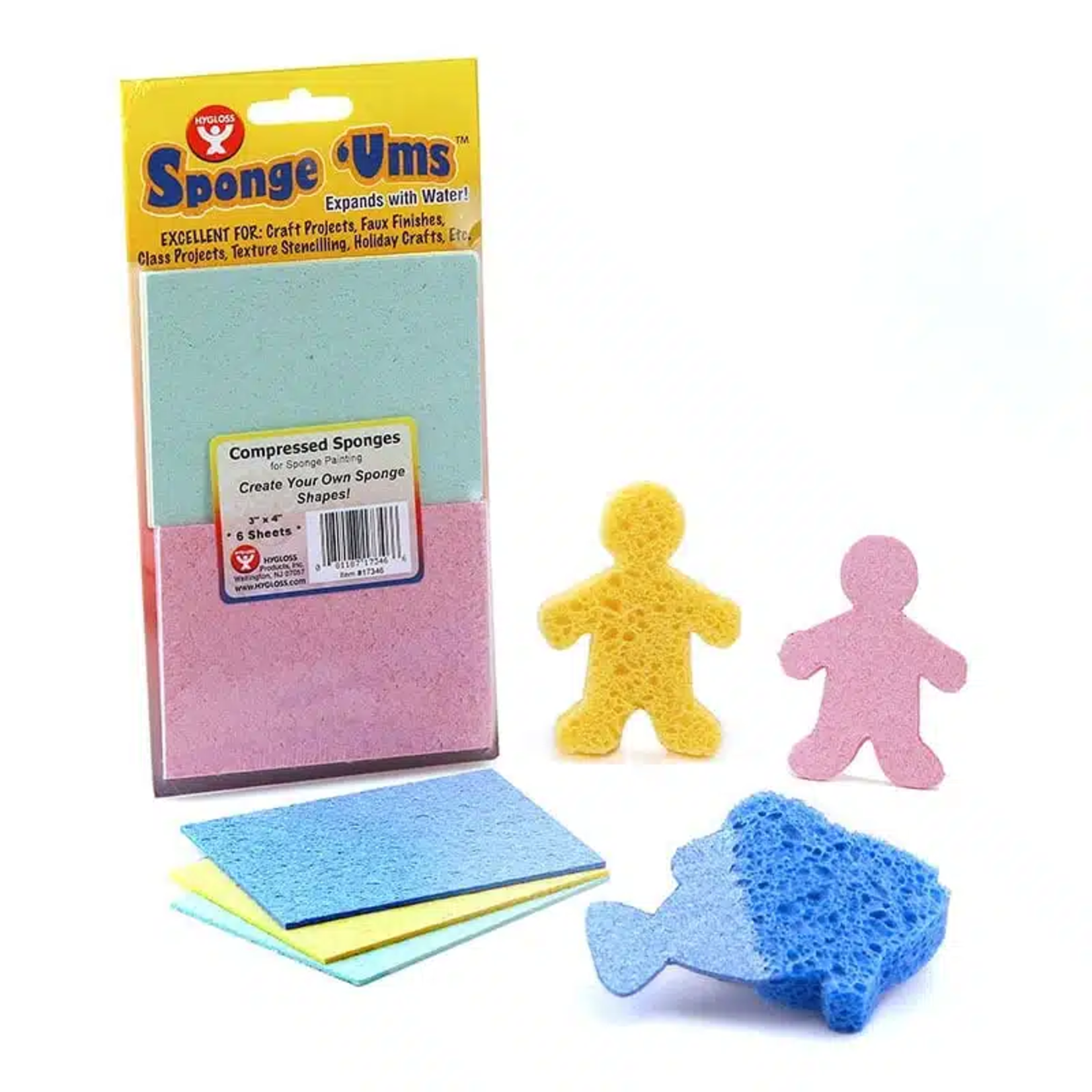 Compressed Sponges Sheets - 3" x 4", 6 ct.