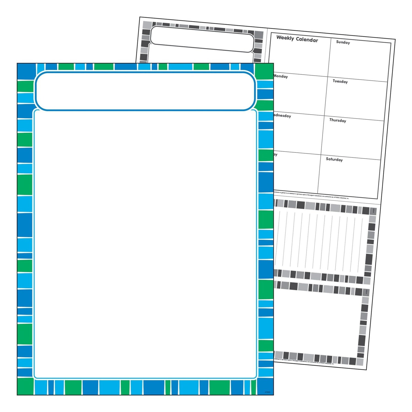 TREND ENTERPRISES INC Stripe-tacular Cool Blue Learning Chart