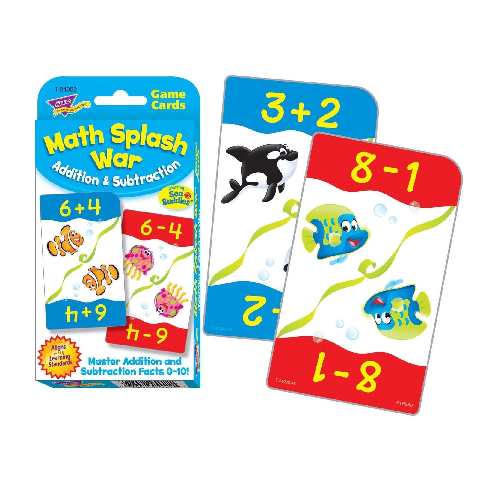 TREND ENTERPRISES INC Math Splash War Addition & Subtraction Challenge Cards® Sea Buddies