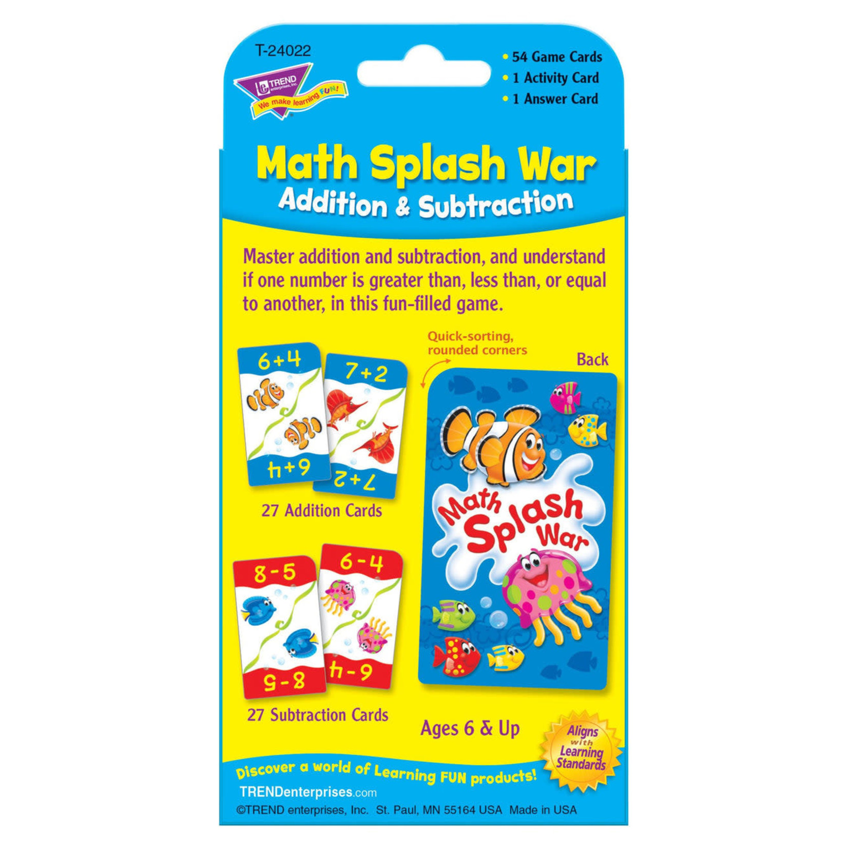 TREND ENTERPRISES INC Math Splash War Addition & Subtraction Challenge Cards® Sea Buddies