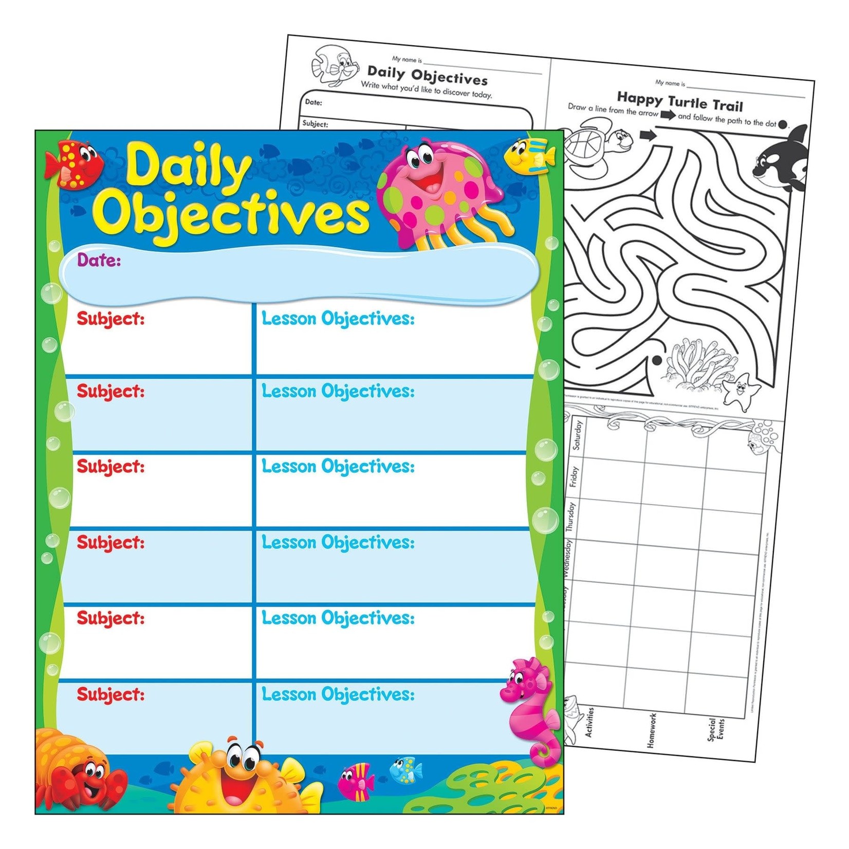 TREND ENTERPRISES INC Daily Objectives Sea Buddies® Learning Chart