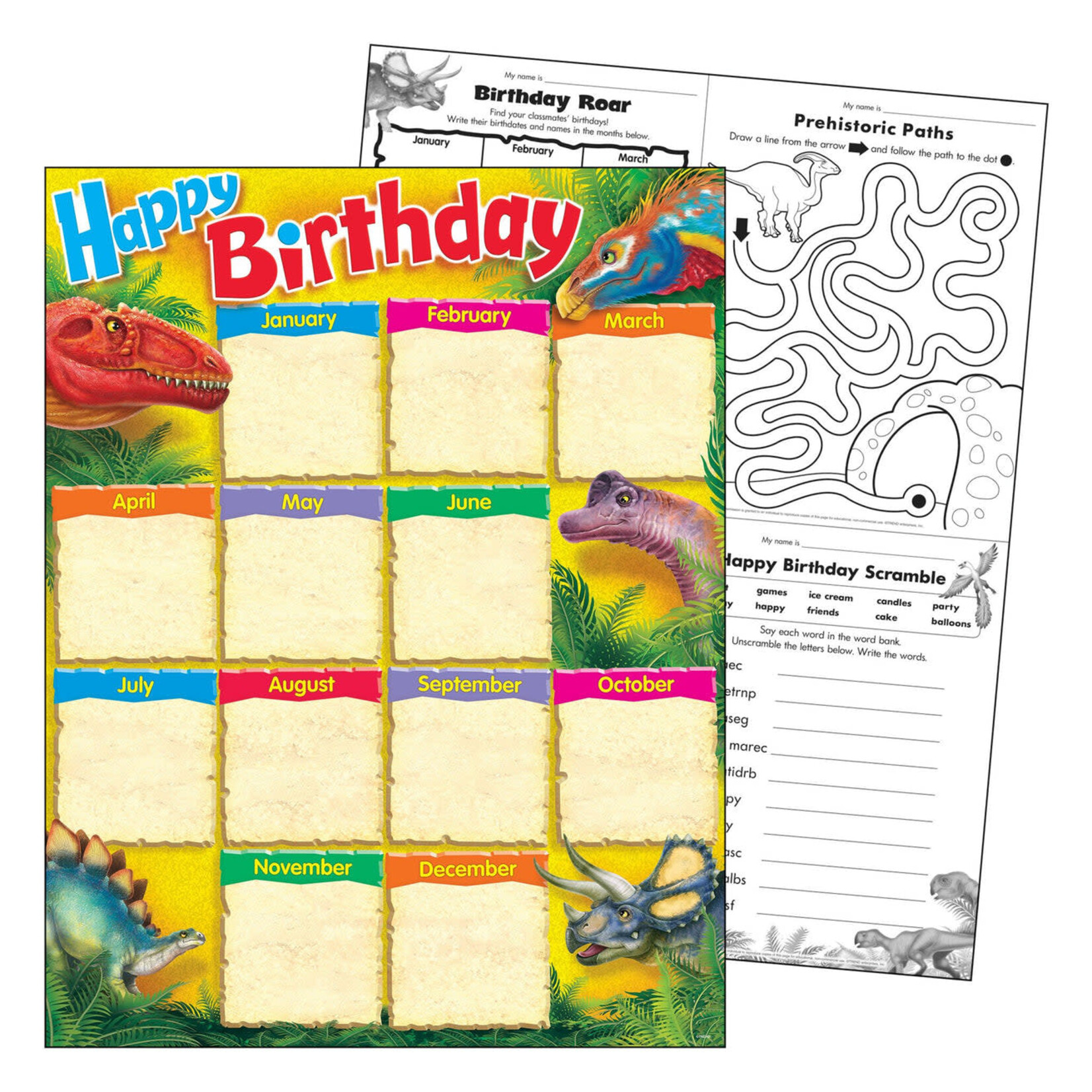 TREND ENTERPRISES INC Birthday Discovering Dinosaurs® Learning Chart