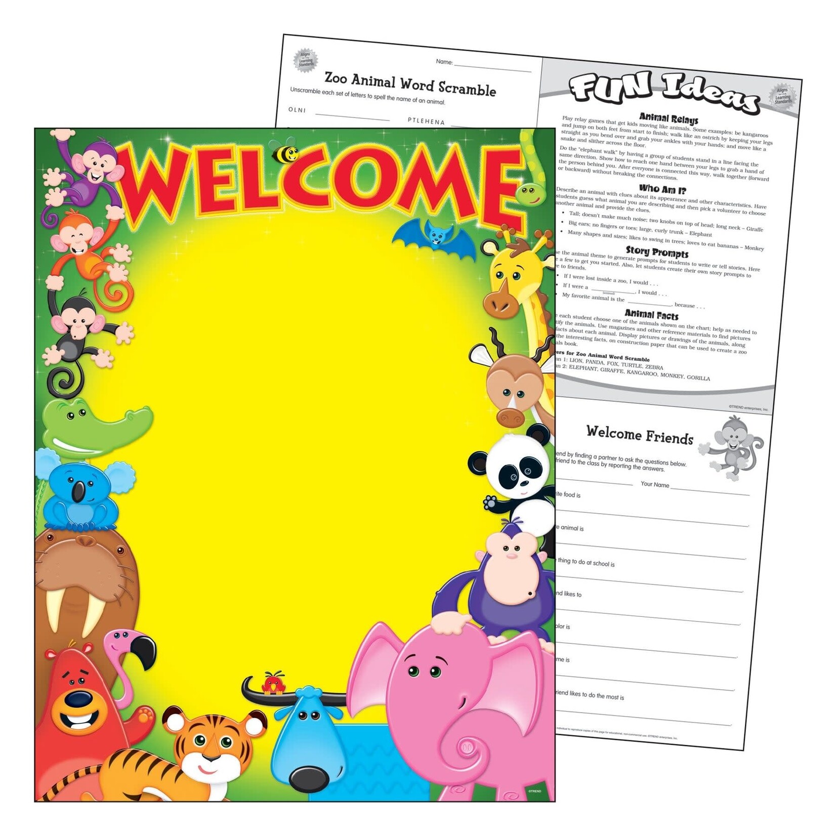 TREND ENTERPRISES INC Welcome Awesome Animals Learning Chart