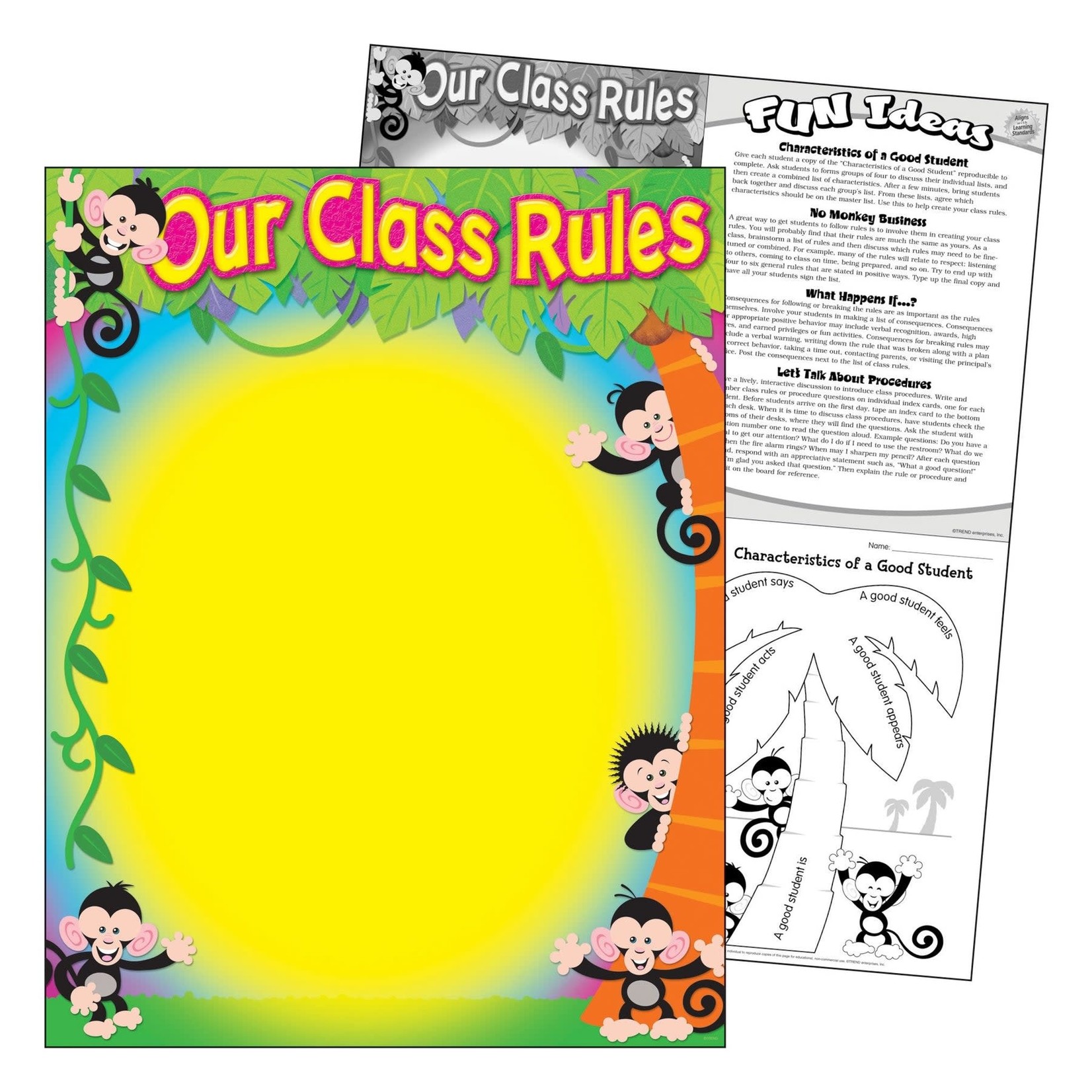 TREND ENTERPRISES INC Our Class Rules Monkey Mischief® Learning Chart