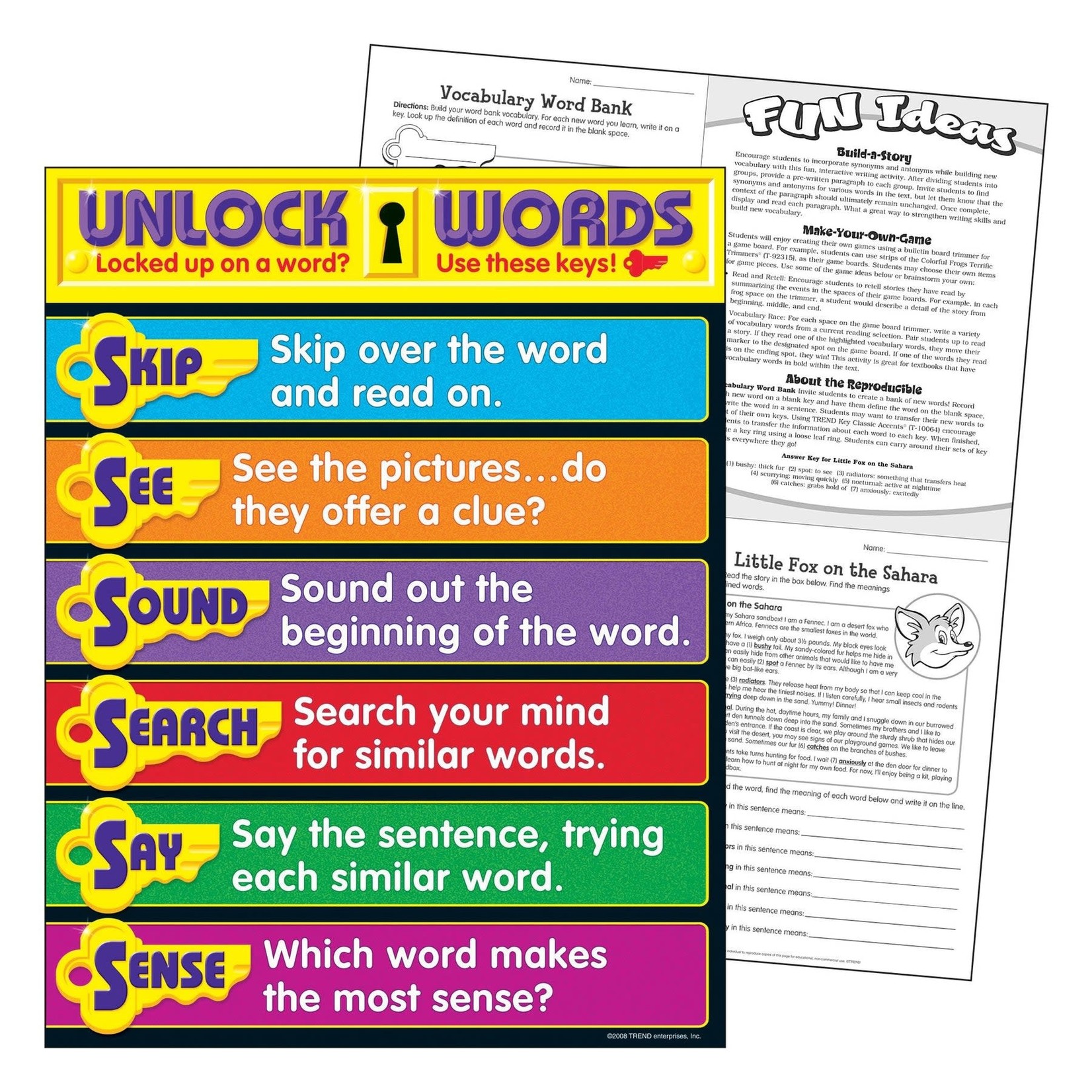 TREND ENTERPRISES INC Unlock Words Learning Chart