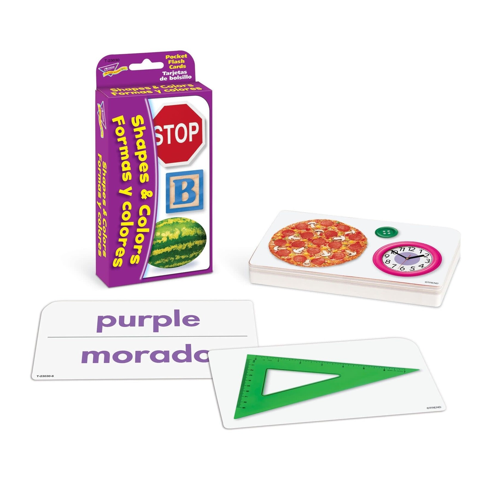 TREND ENTERPRISES INC Shapes & Colors/Formas y colores (English/Spanish) Pocket Flash Cards