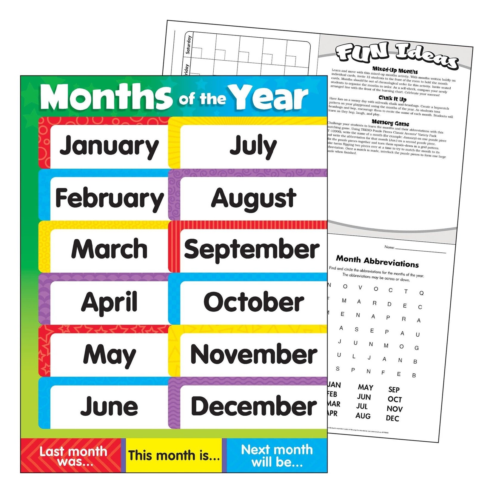 TREND ENTERPRISES INC Months of the Year Stars Learning Chart