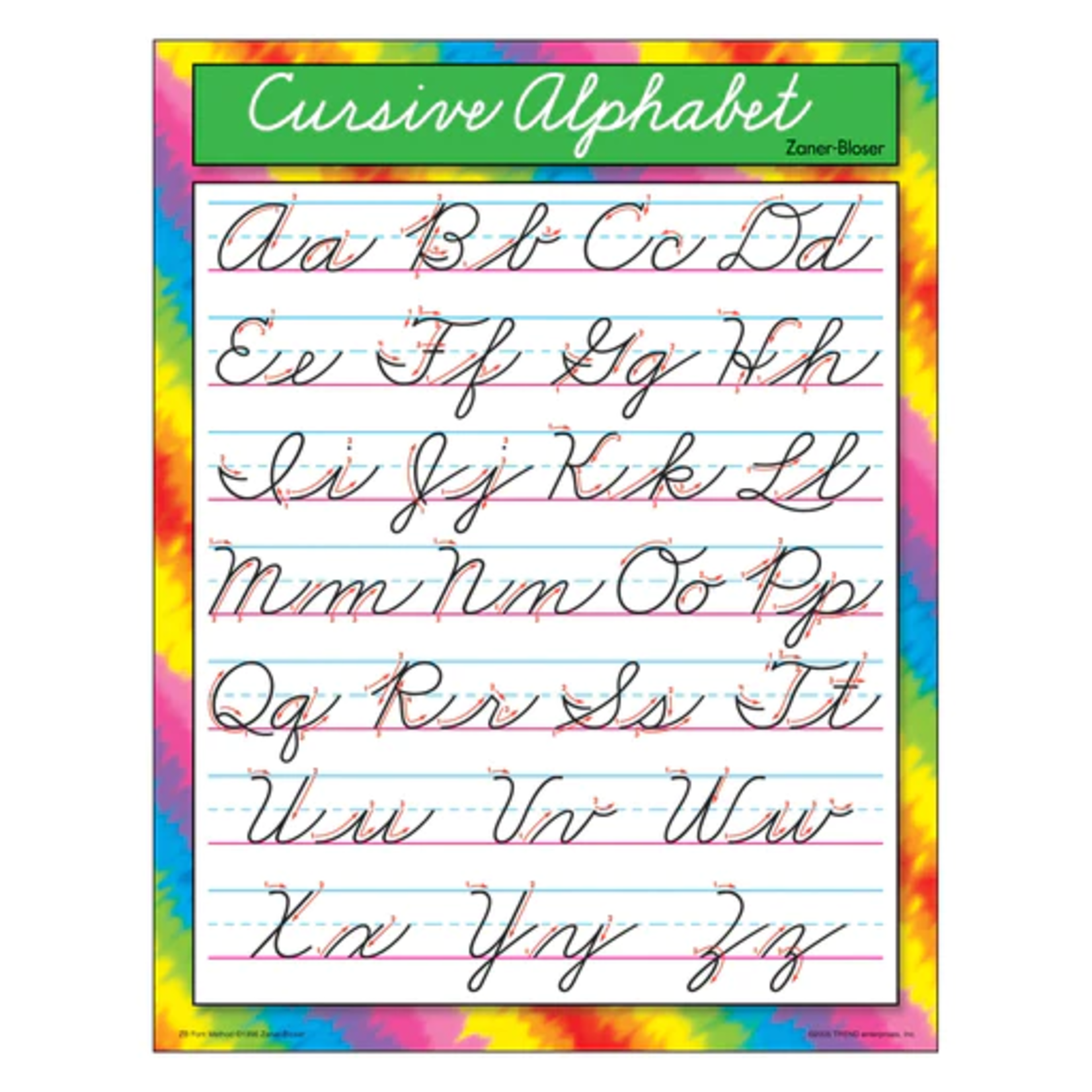 TREND ENTERPRISES INC Cursive Alphabet Zaner-Bloser Learning Chart