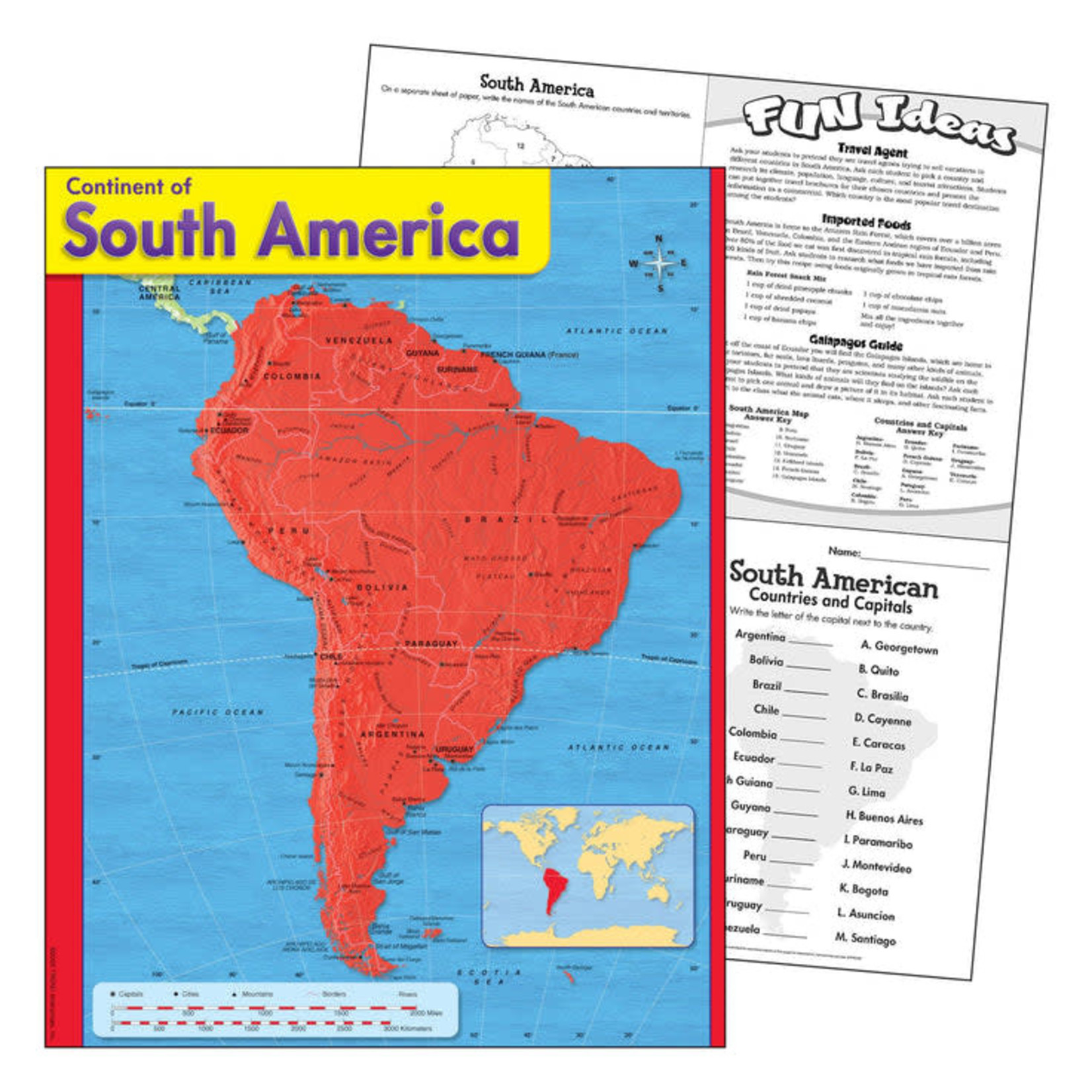 TREND ENTERPRISES INC Continent of South America Learning Chart