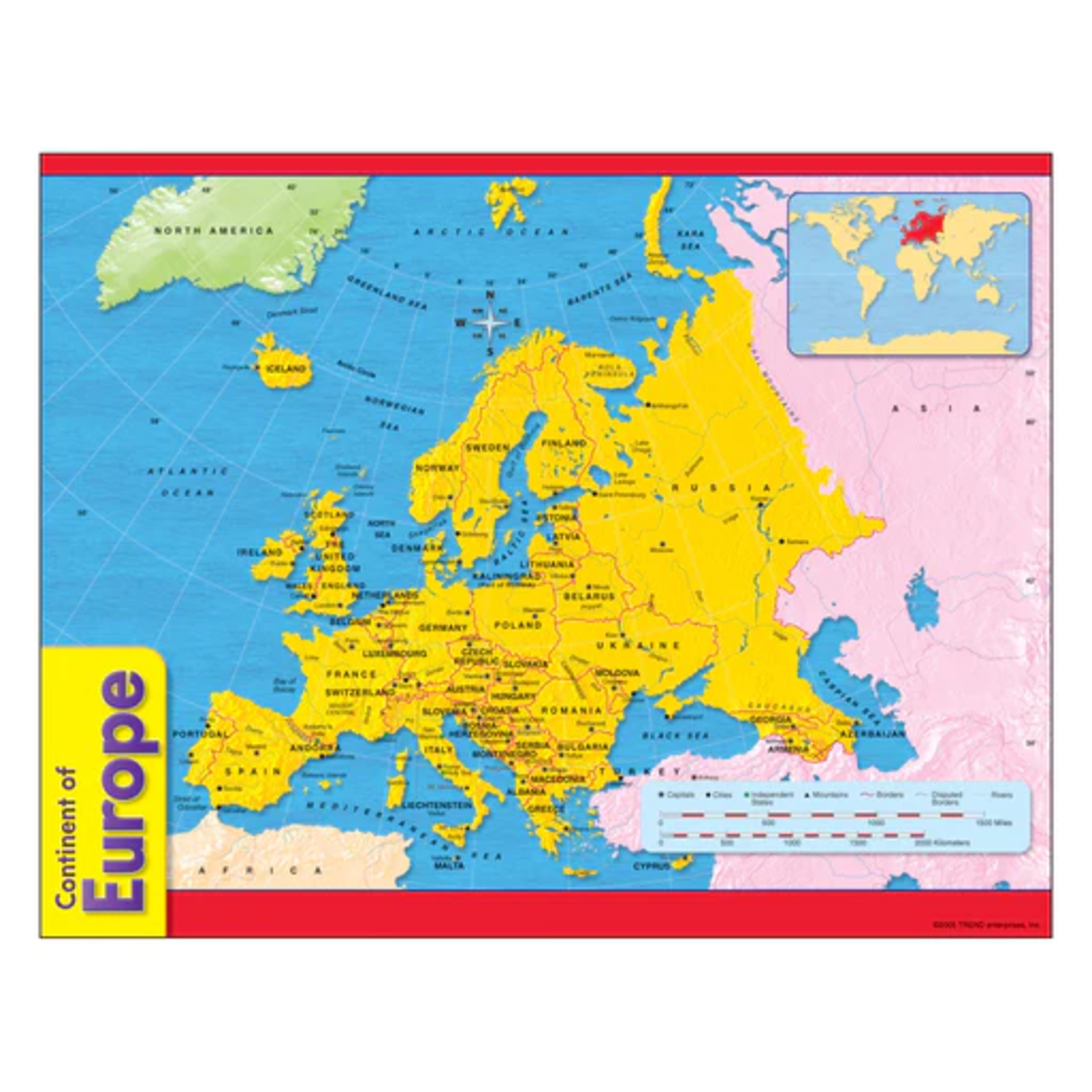 TREND ENTERPRISES INC Continent of Europe Learning Chart