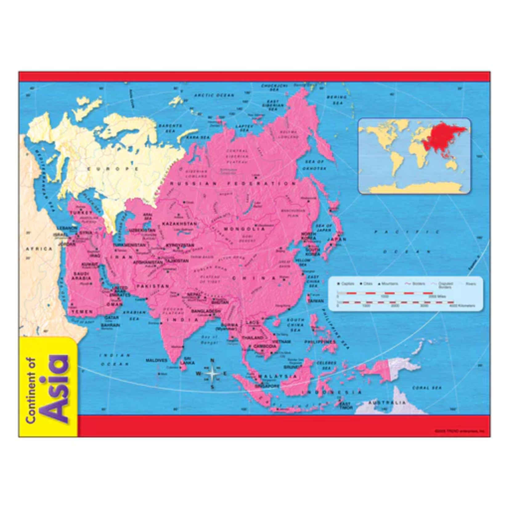 TREND ENTERPRISES INC Continent of Asia Learning Chart