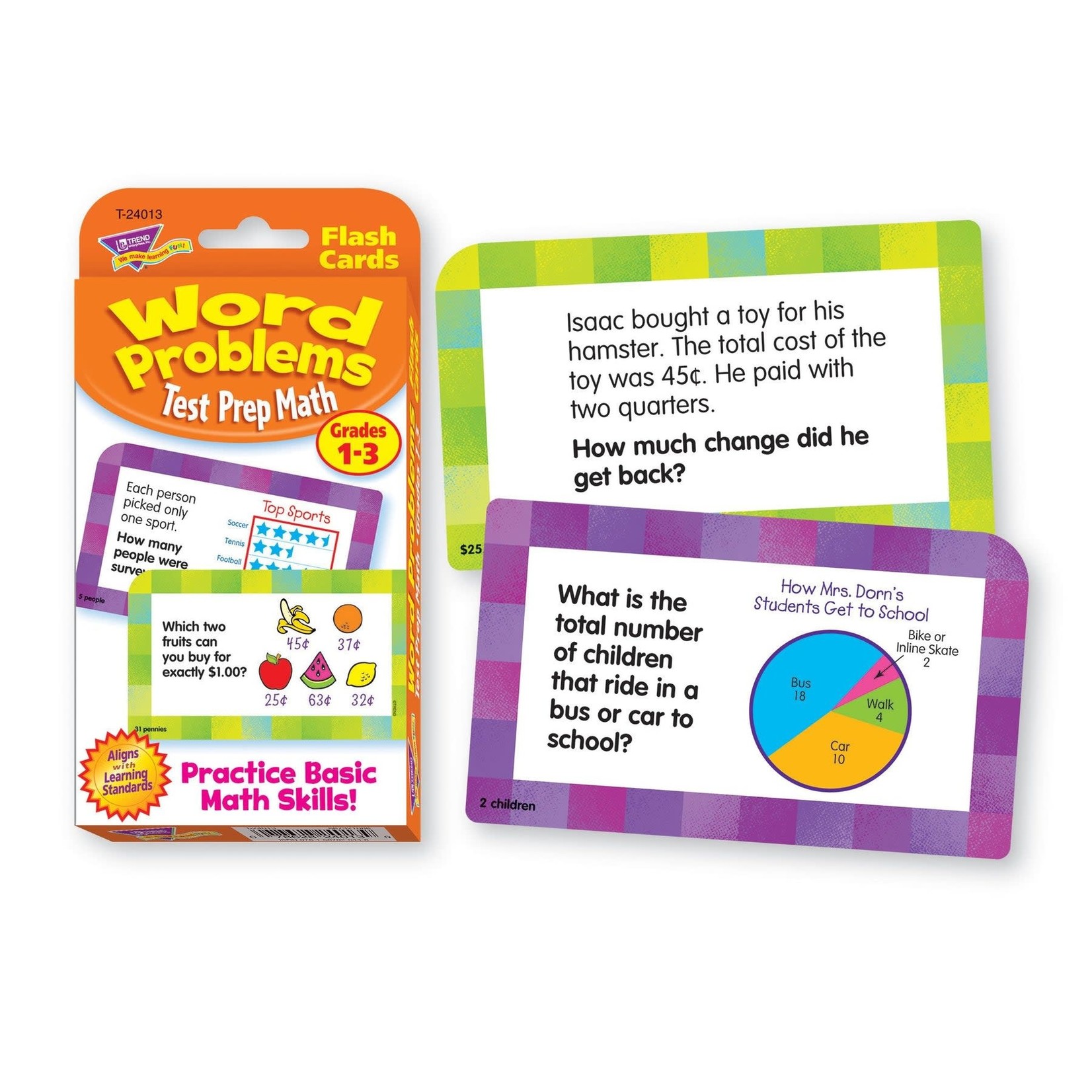 TREND ENTERPRISES INC Word Problems Test Prep Math, Grades 1-3 Challenge Cards®