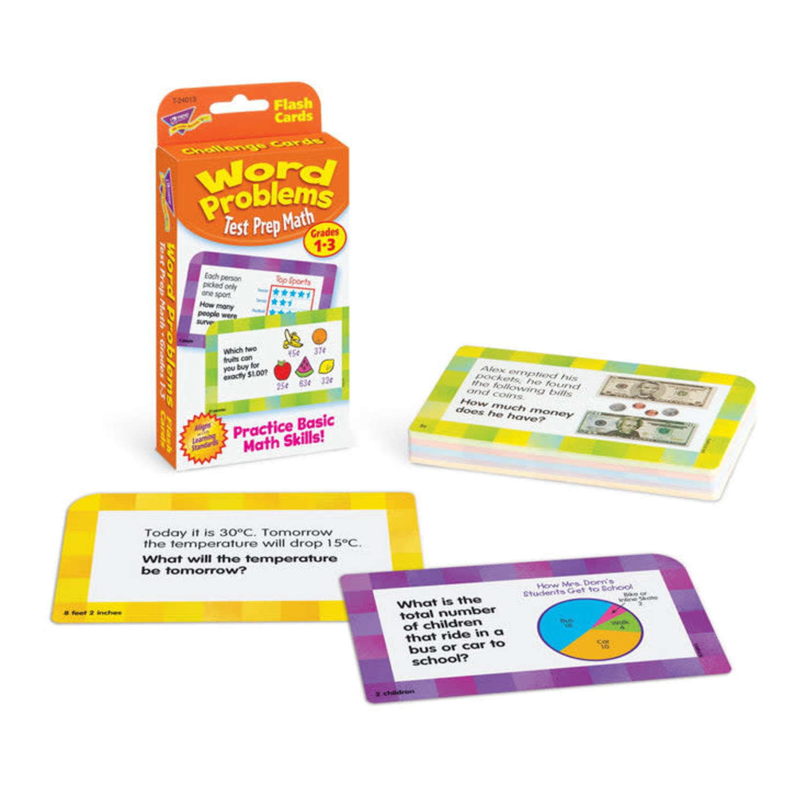 TREND ENTERPRISES INC Word Problems Test Prep Math, Grades 1-3 Challenge Cards®