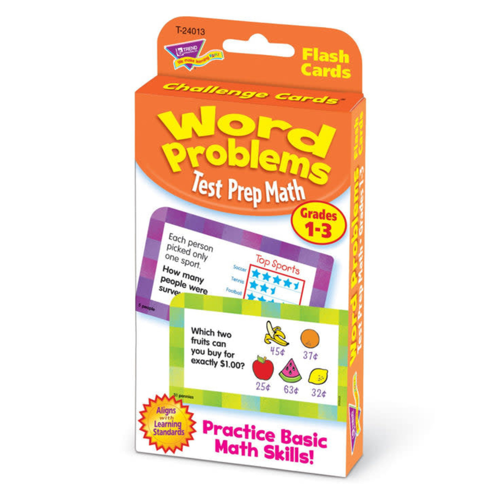 TREND ENTERPRISES INC Word Problems Test Prep Math, Grades 1-3 Challenge Cards®