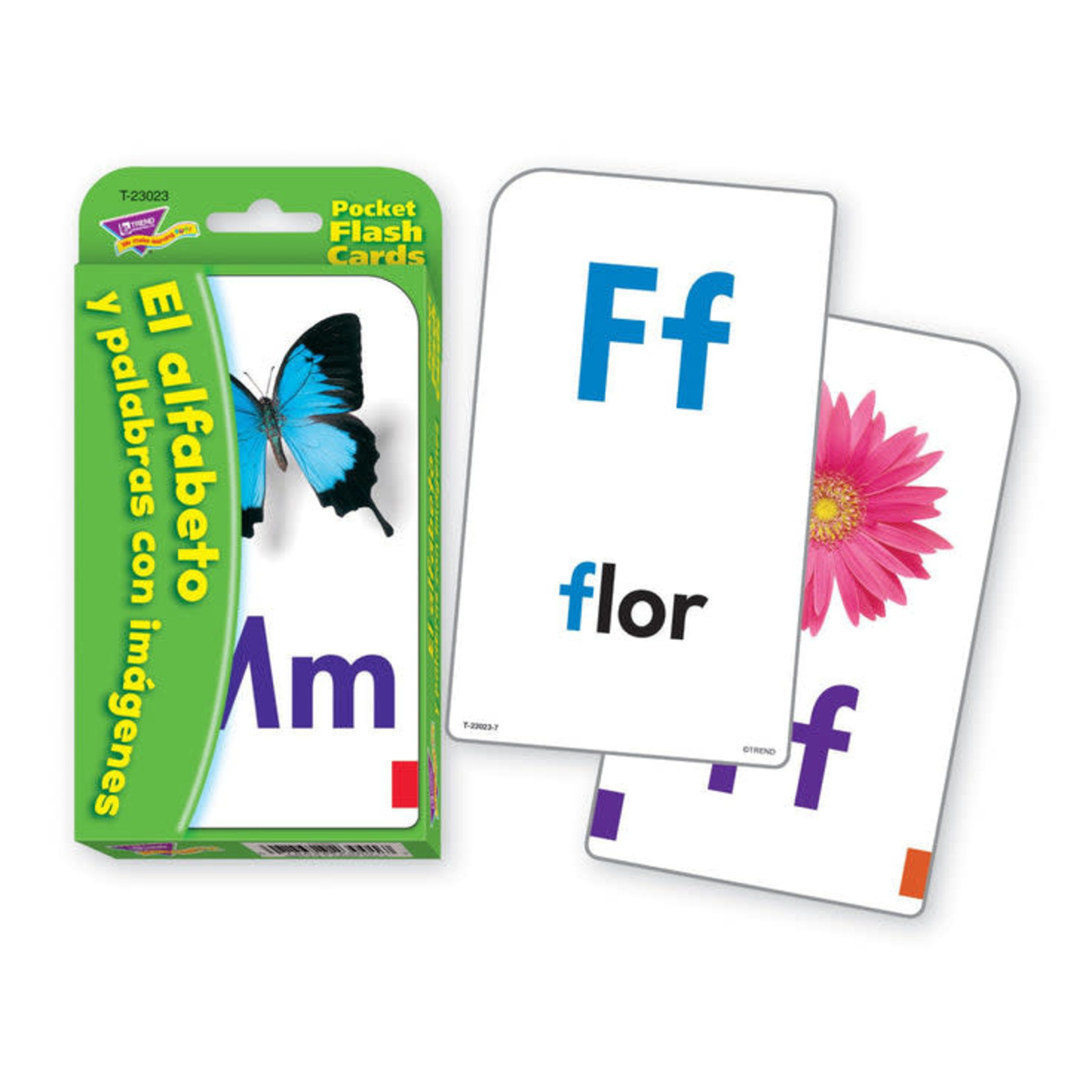 TREND ENTERPRISES INC El Alfabeto y Palabras con Imágenes (Spanish) Pocket Flash Cards