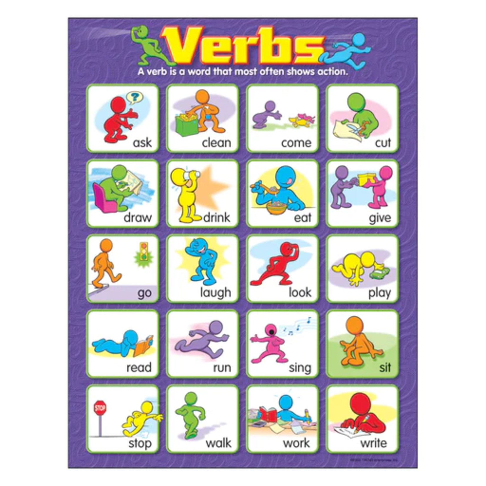 TREND ENTERPRISES INC Verbs Learning Chart