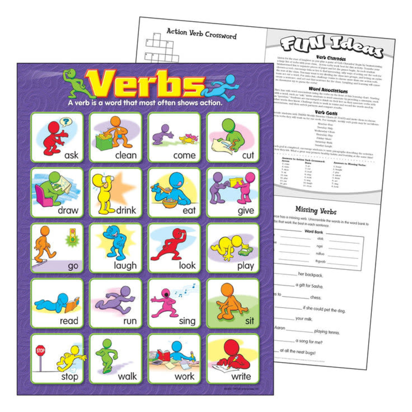 TREND ENTERPRISES INC Verbs Learning Chart