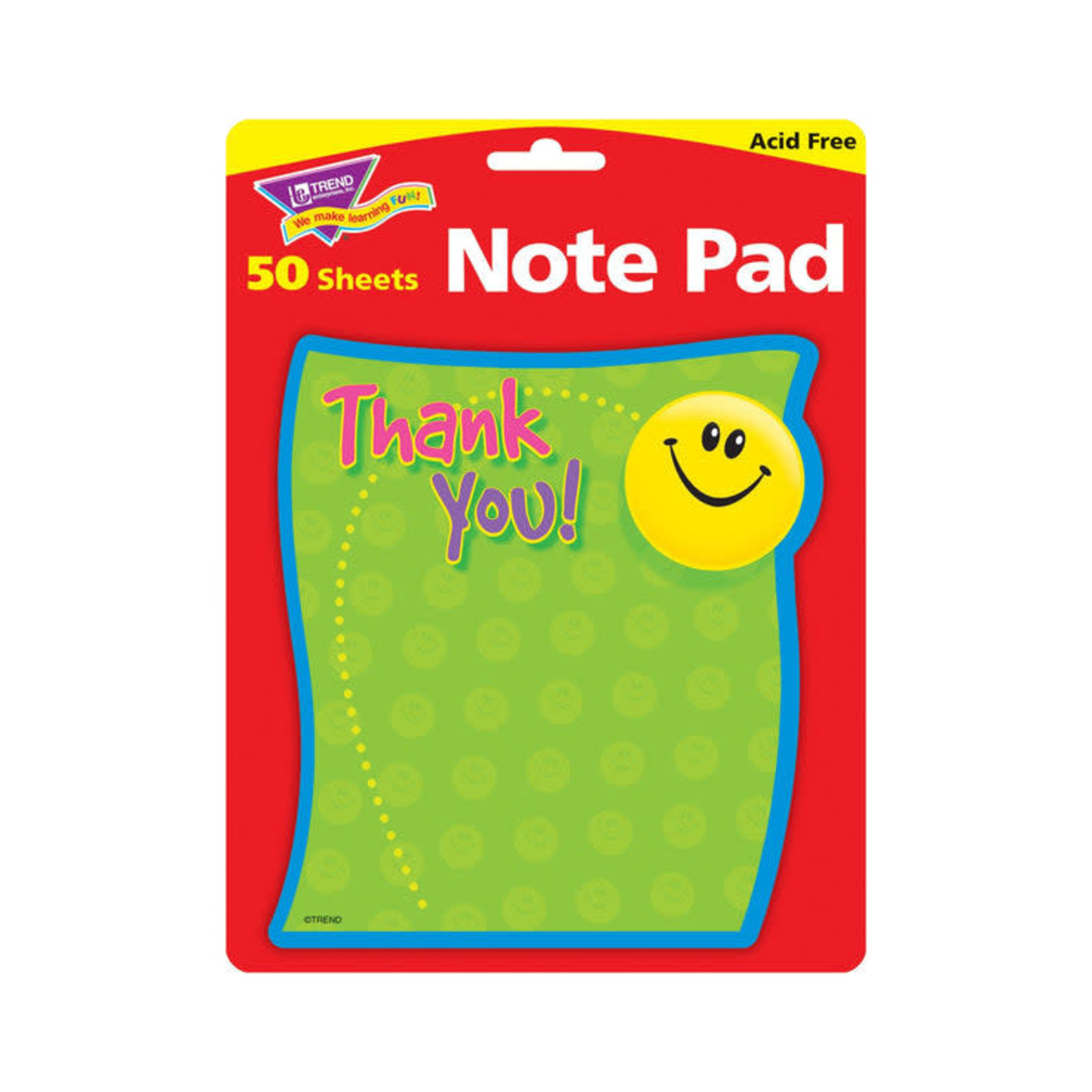 TREND ENTERPRISES INC Thank You Note Pad – Shaped