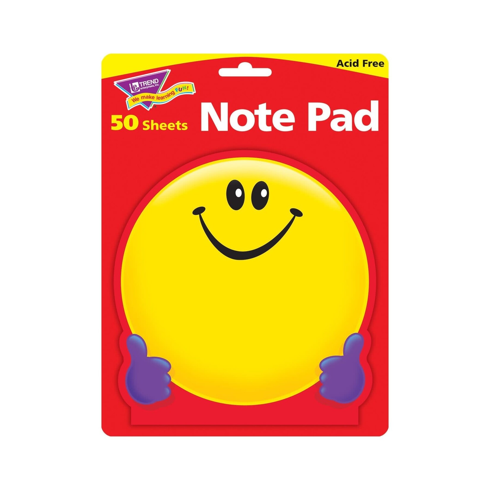 TREND ENTERPRISES INC Smiley Face Note Pad – Shaped