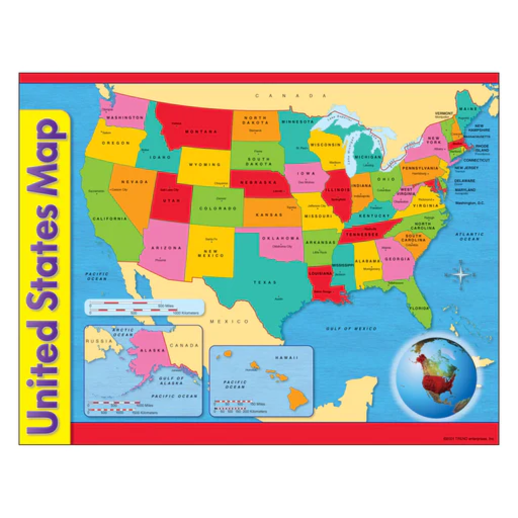 TREND ENTERPRISES INC United States Map Learning Chart