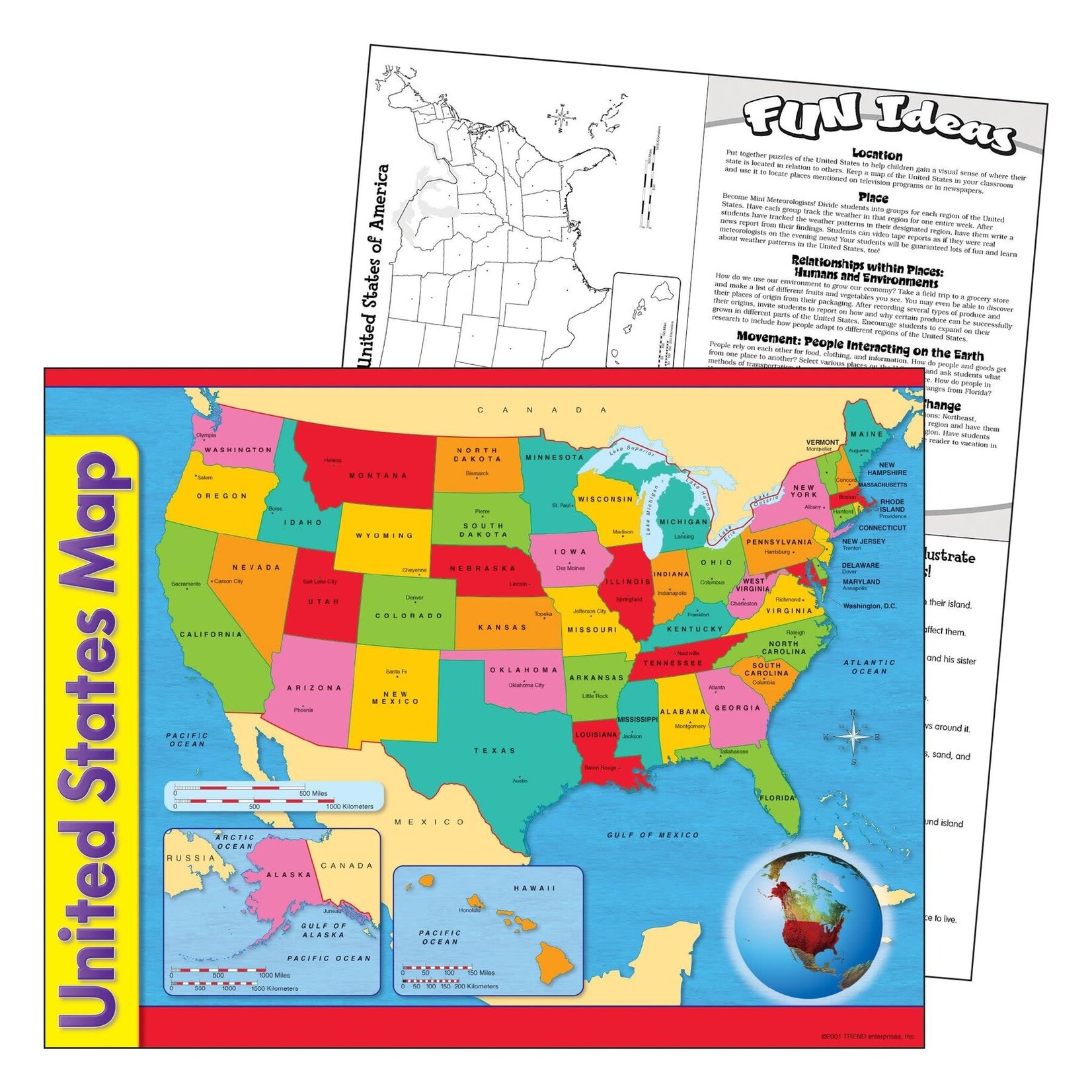 TREND ENTERPRISES INC United States Map Learning Chart