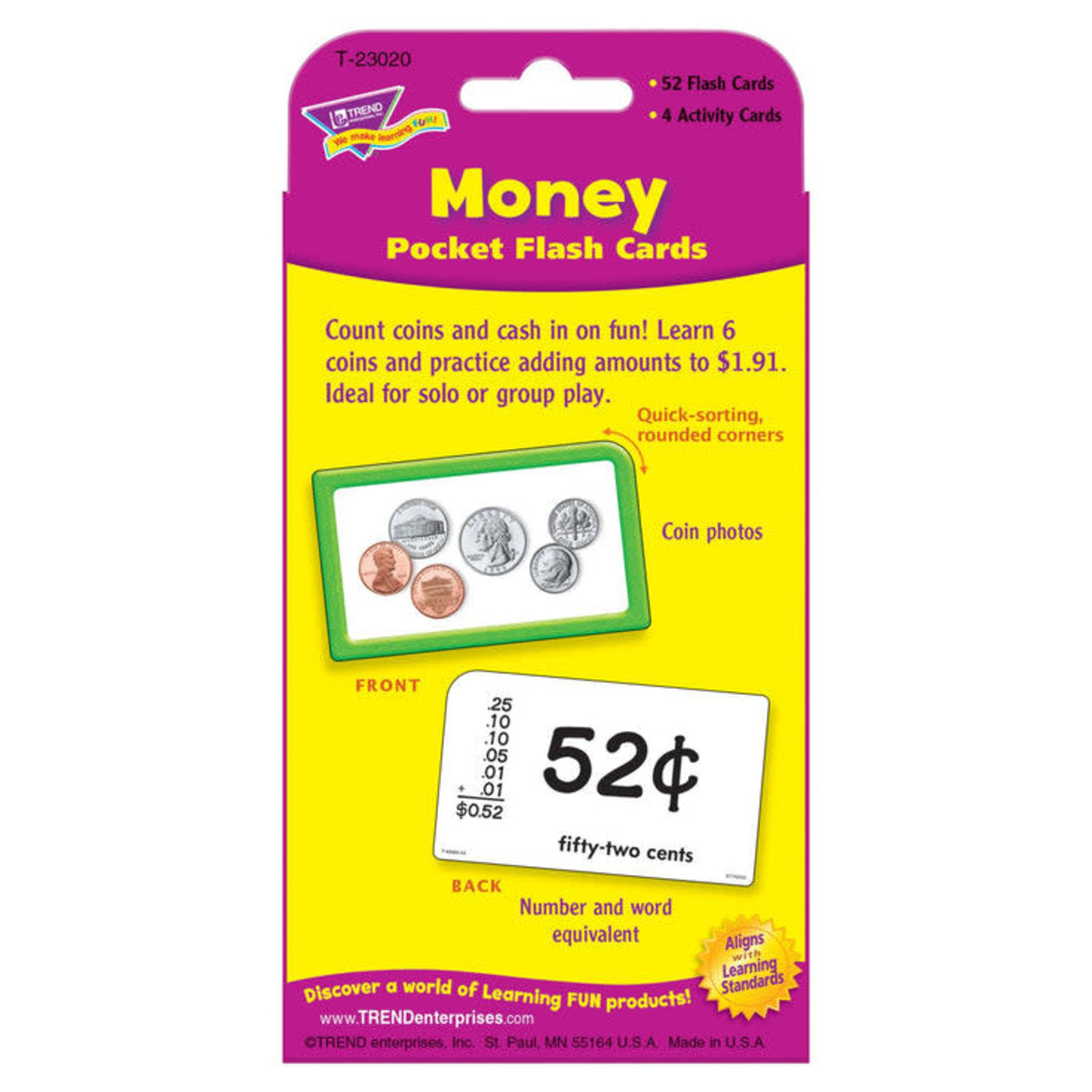 TREND ENTERPRISES INC Money Pocket Flash Cards