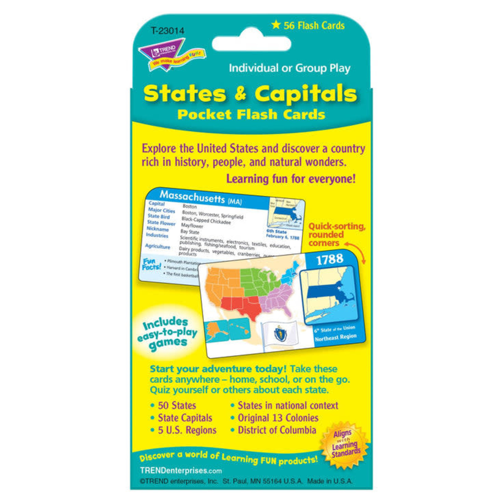 TREND ENTERPRISES INC States & Capitals Pocket Flash Cards