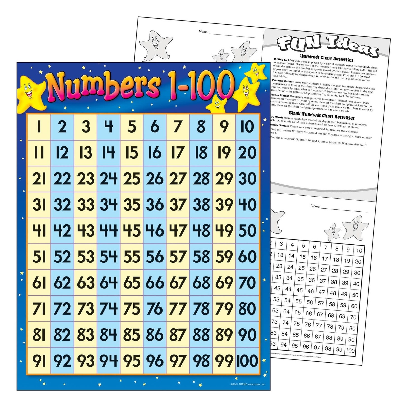 TREND ENTERPRISES INC Numbers 1-100 Learning Chart