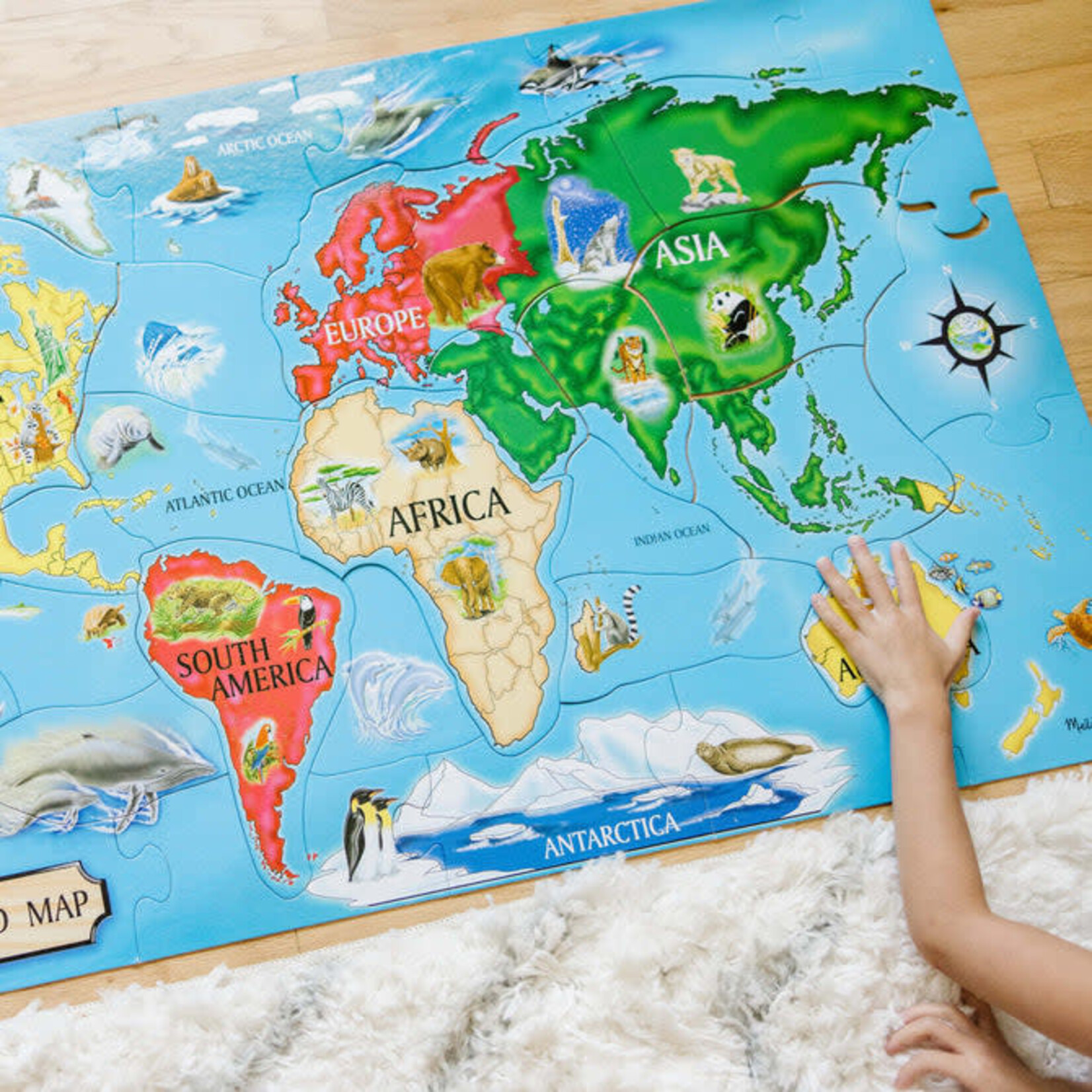 World Map Floor Puzzle - 33 Pieces