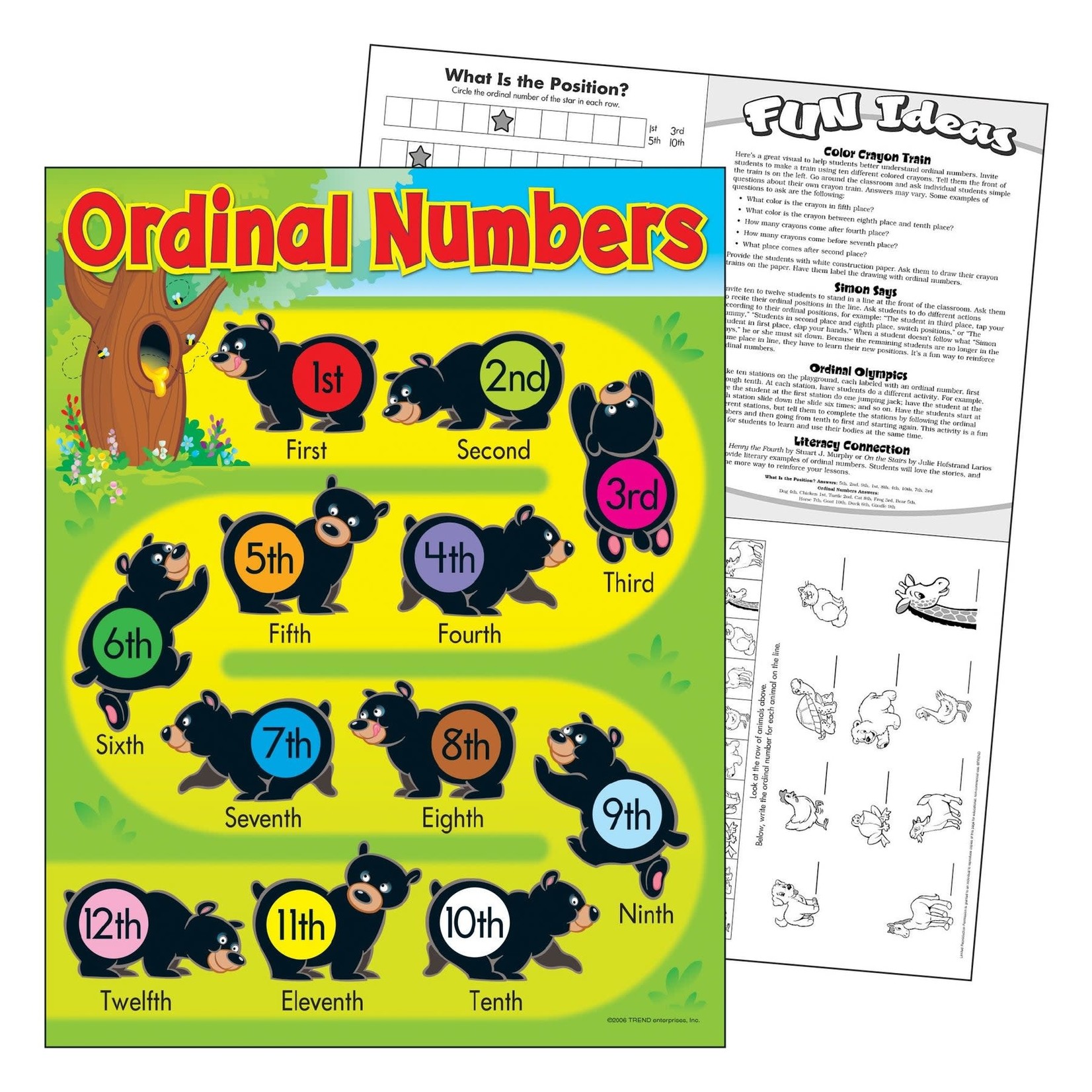 TREND ENTERPRISES INC Ordinal Numbers Bears Learning Chart