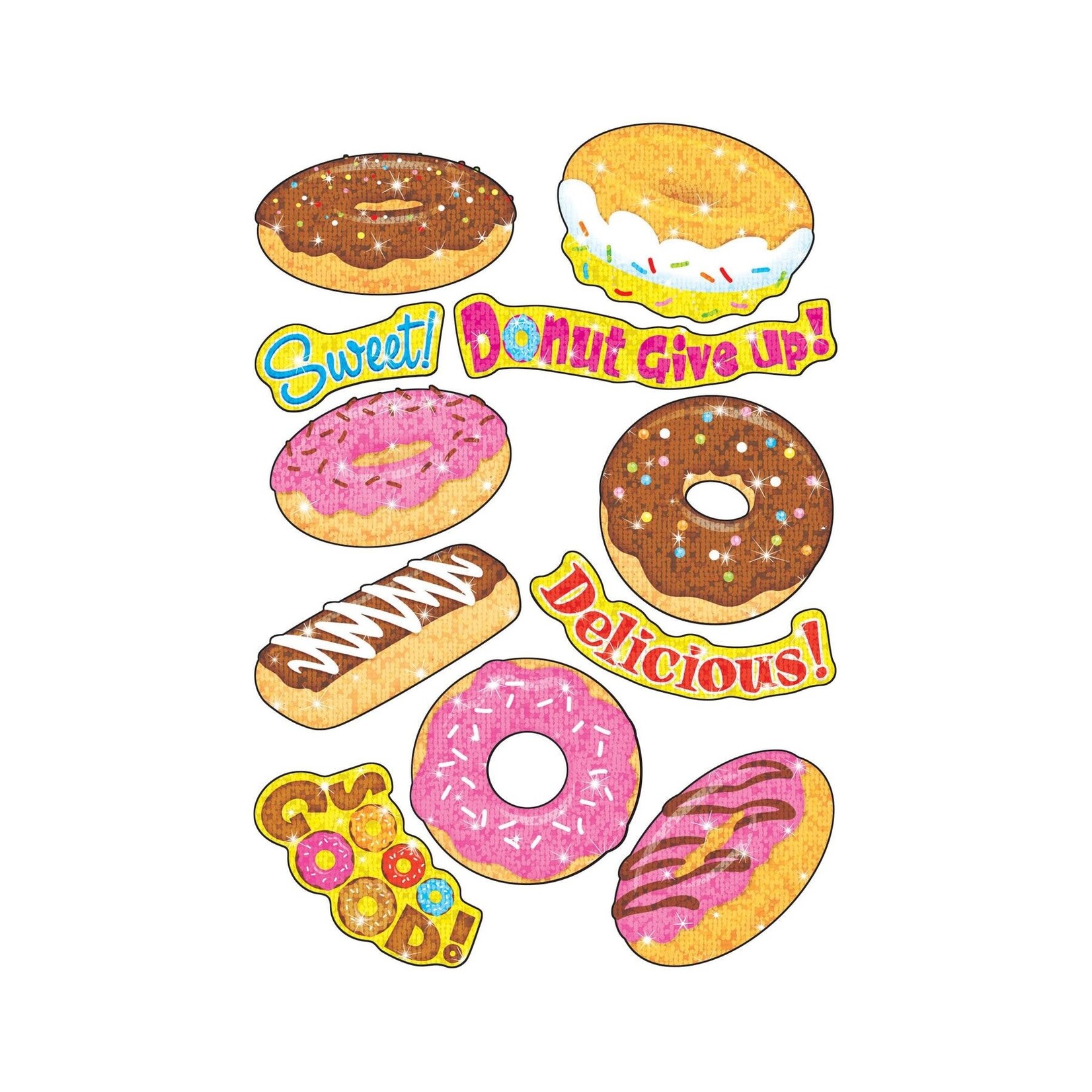 TREND ENTERPRISES INC Delightful Donuts Sparkle Stickers® – Large
