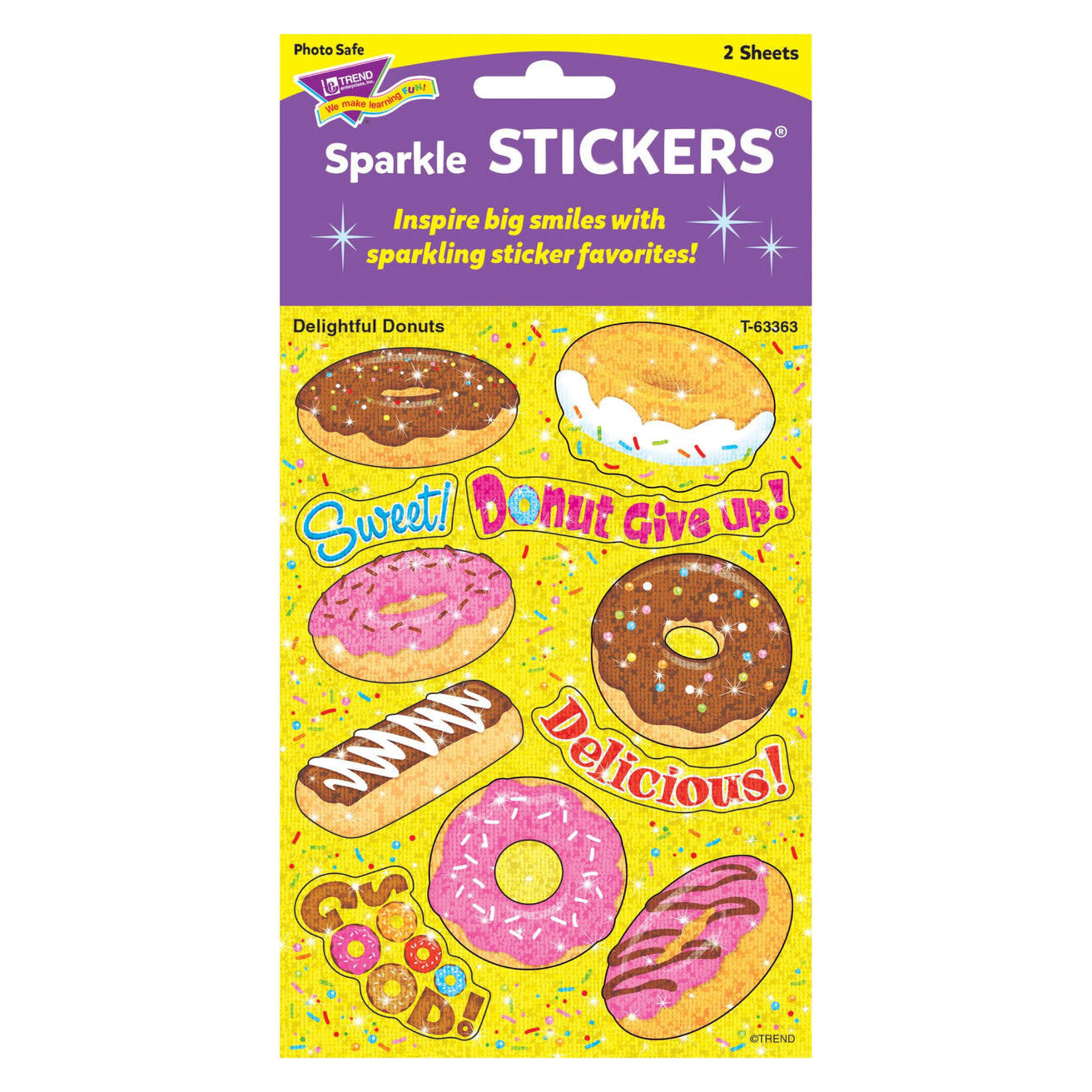 TREND ENTERPRISES INC Delightful Donuts Sparkle Stickers® – Large