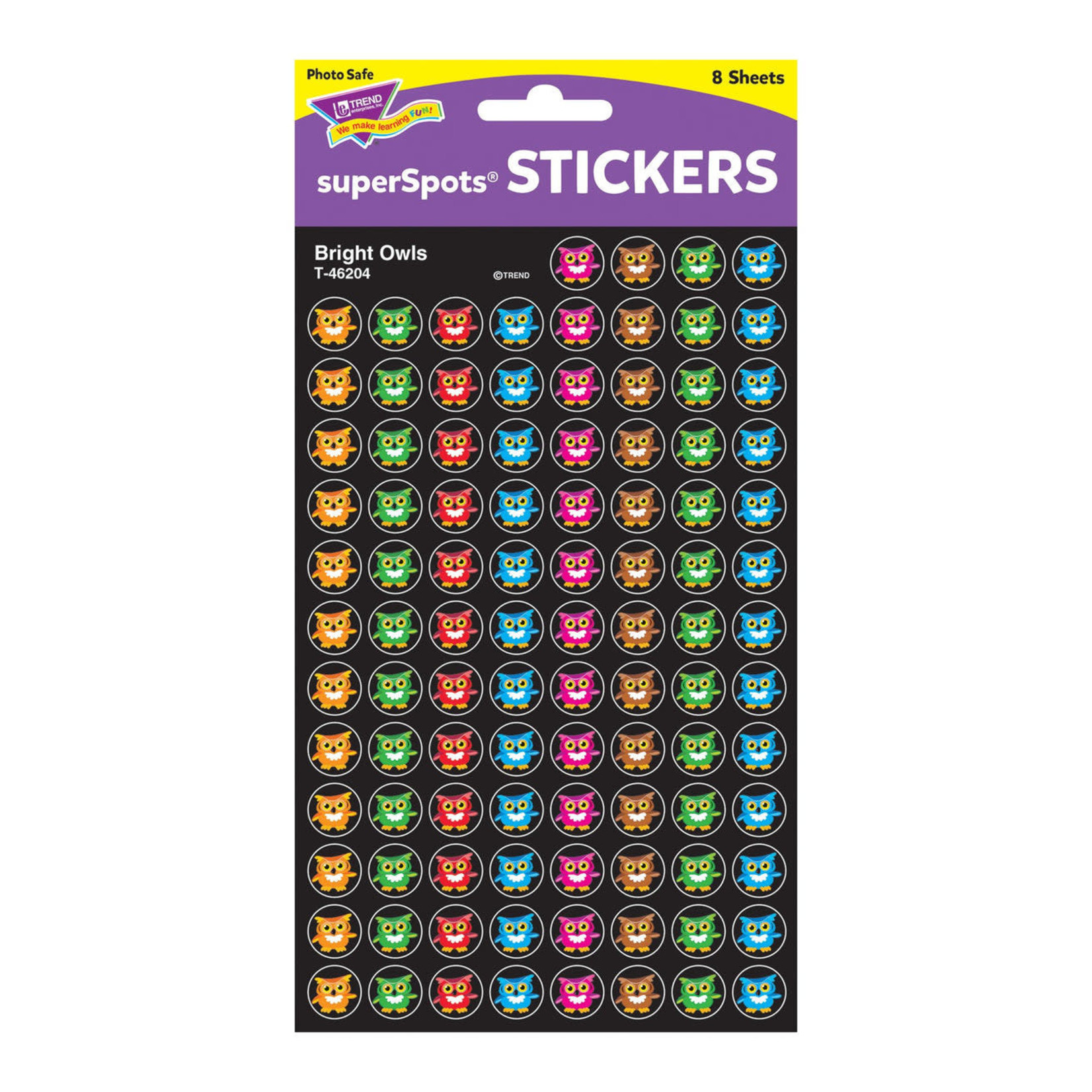 TREND ENTERPRISES INC Bright Owls superSpots® Stickers