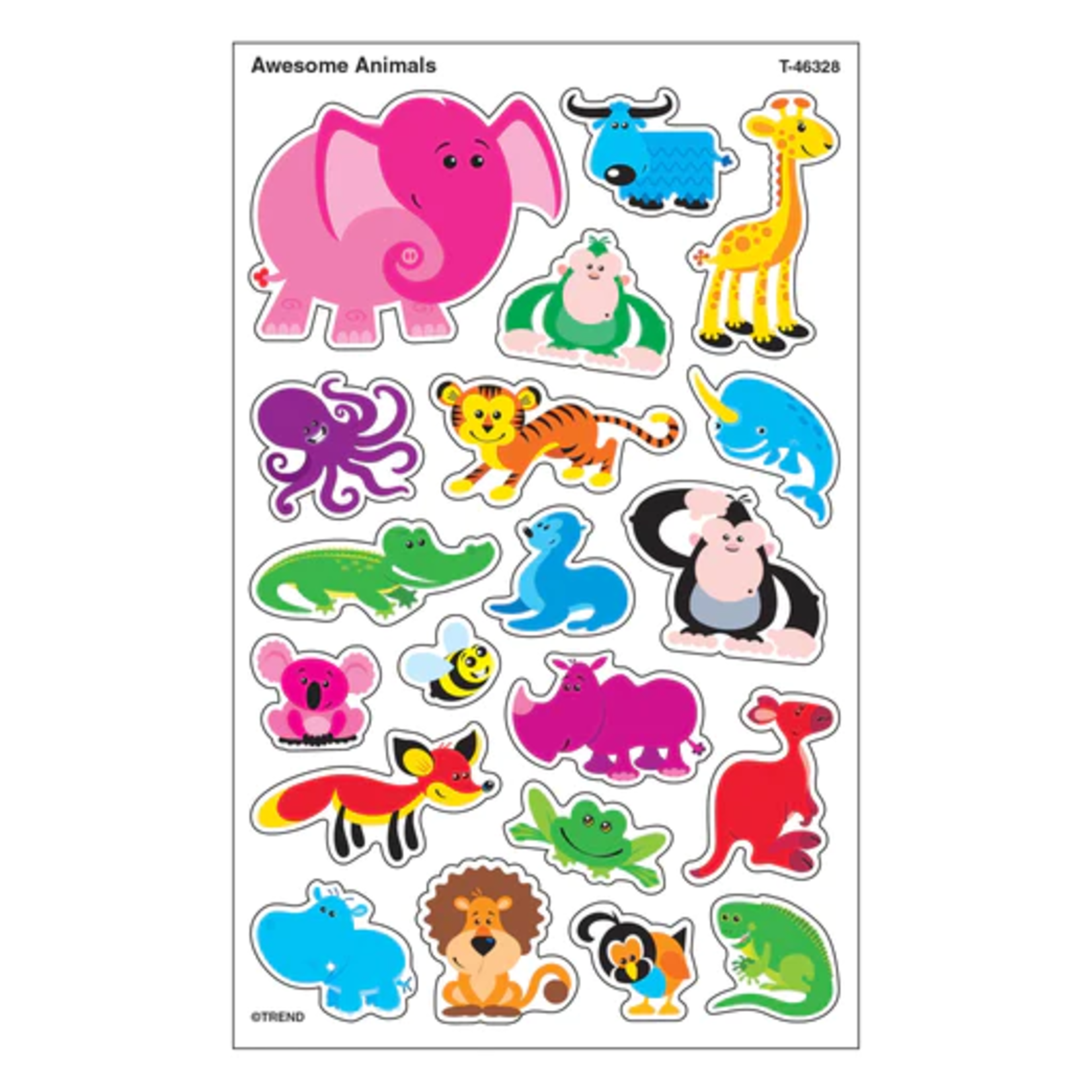 TREND ENTERPRISES INC Awesome Animals superShapes Stickers – Large