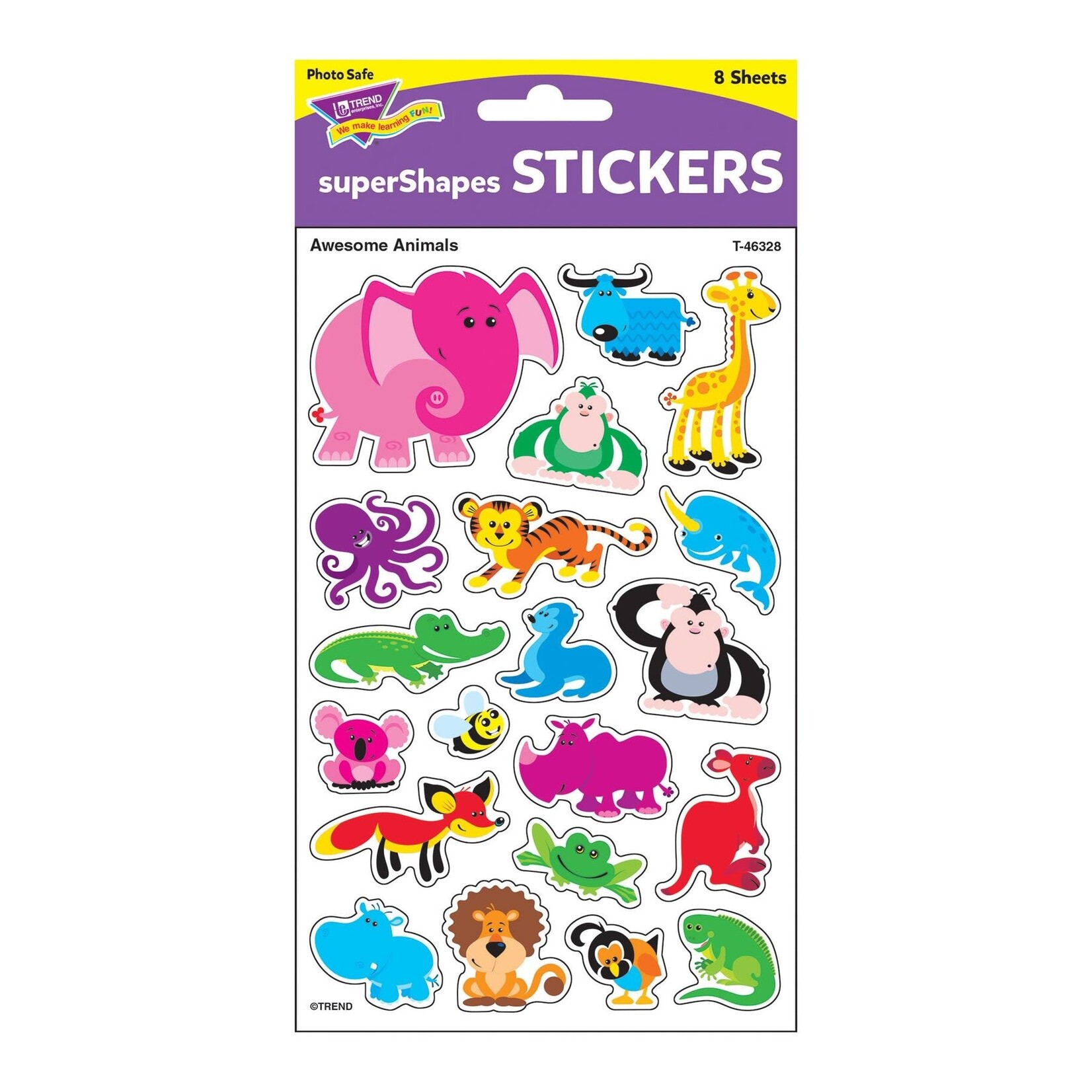 TREND ENTERPRISES INC Awesome Animals superShapes Stickers – Large