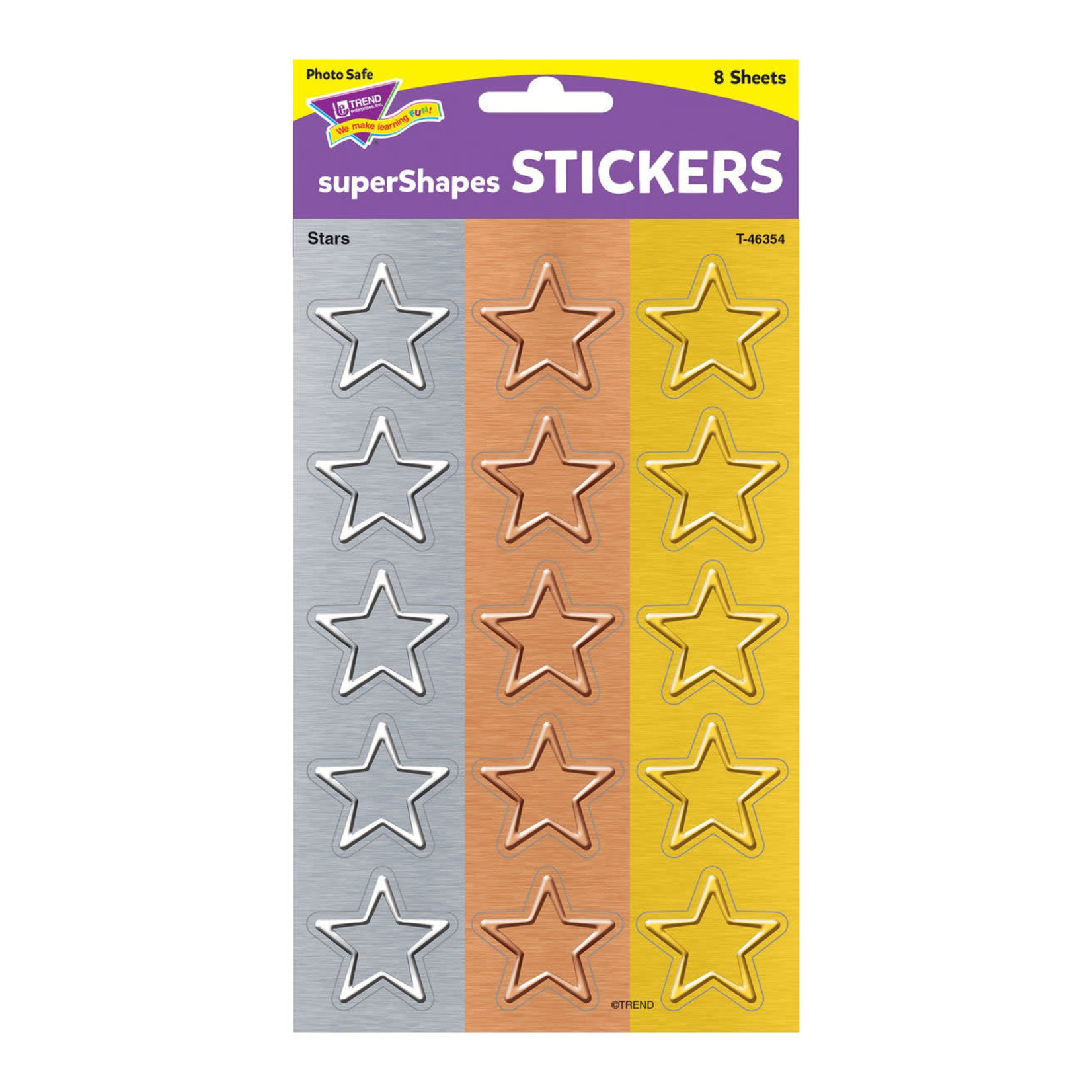 TREND ENTERPRISES INC I ♥ Metal Stars superShapes Stickers – Large