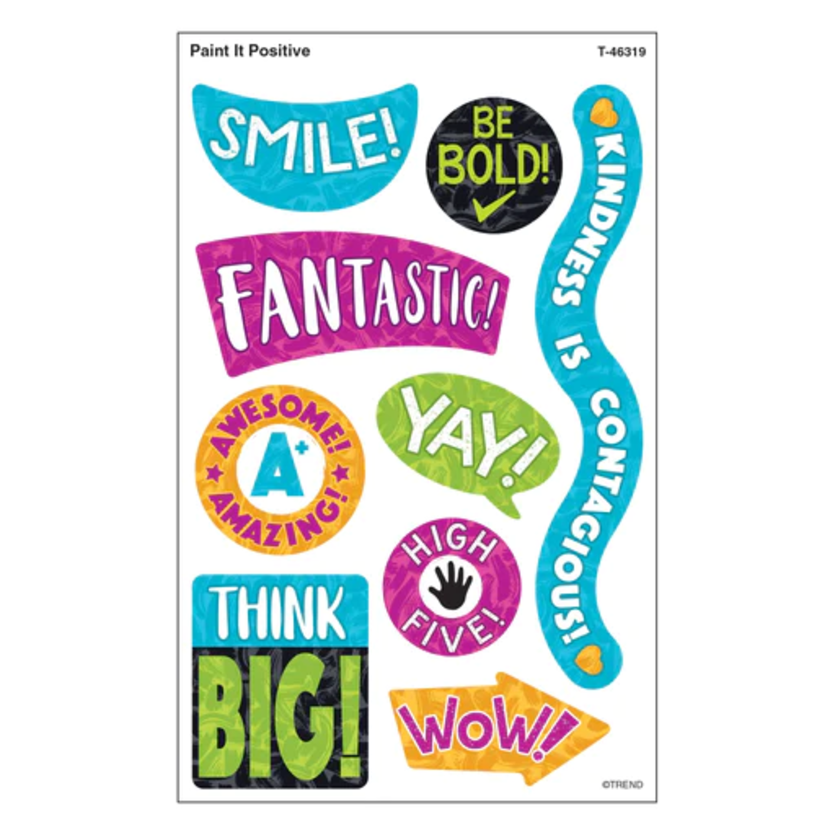 TREND ENTERPRISES INC Color Harmony™ Paint It Positive superShapes Stickers – Large